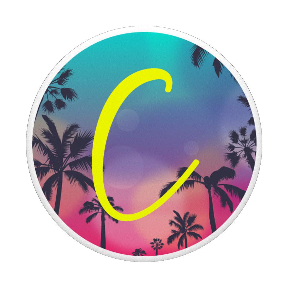 Custom Tropical Palm Tree Monogram C - Personalized Name Initial Wall Art for Beach-Themed Home Decor & Gift Ideas