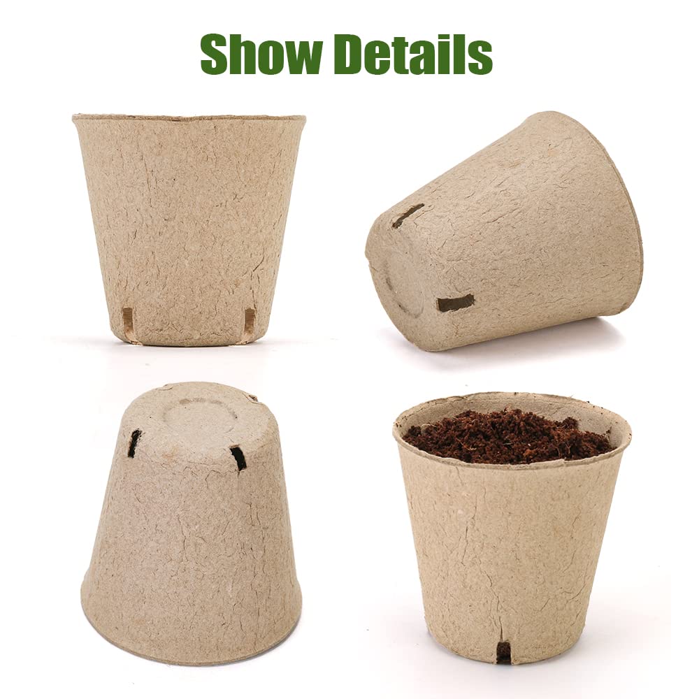 126 Packs 3.15 Inch Biodegradable Peat Pots with Drainage Holes - Round Seed Starter Nursery Pots for Plants, Seedlings & Germination - Perfect for Indoor Gardening, Greenhouses & Home Planting