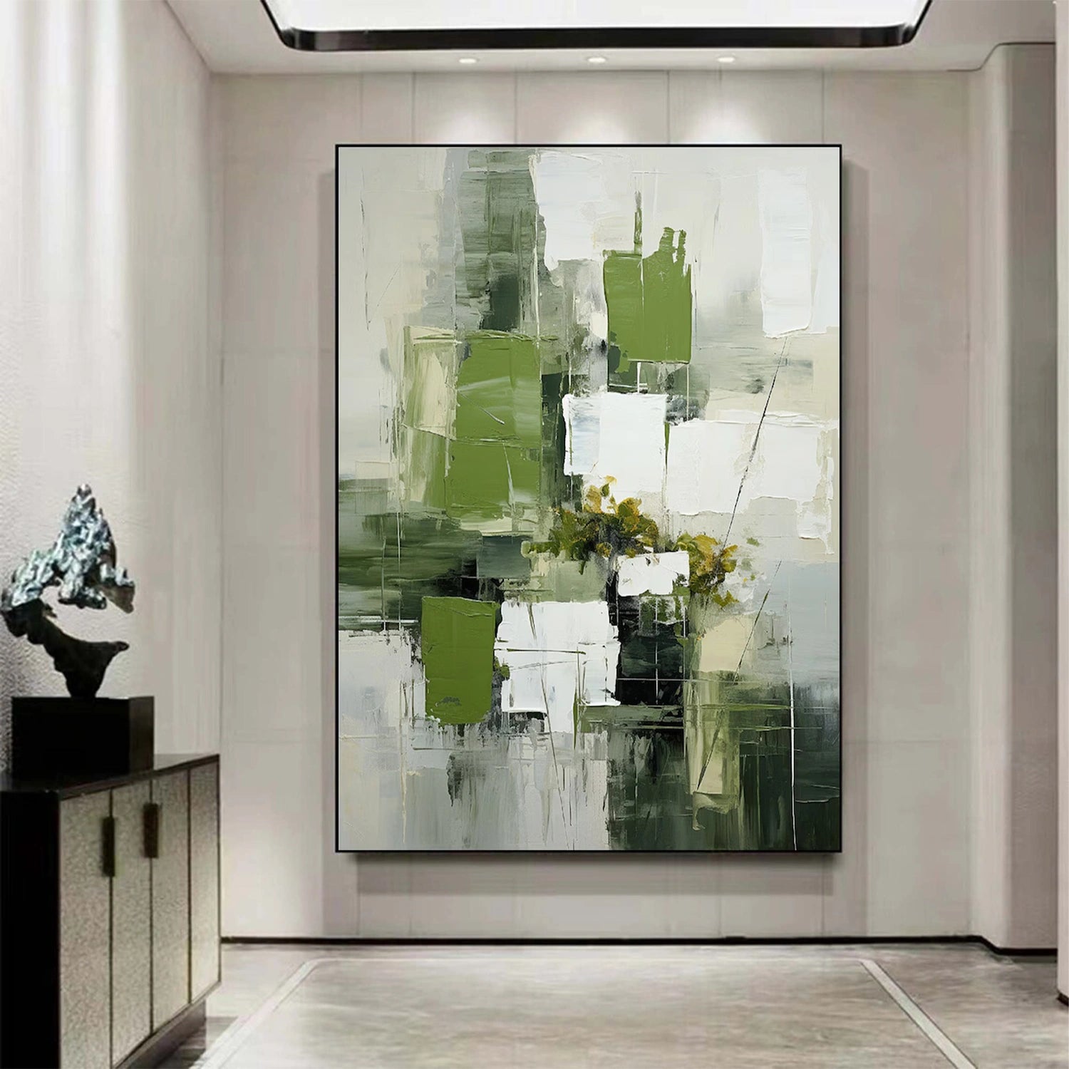 Blue & Green Abstract Wall Art Canvas Print #BG100 - Modern Home Decor for Living Room, Bedroom & Office