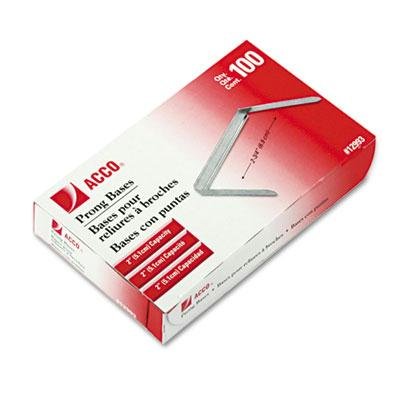 ACCO 6-Pack 2-Inch Steel Prong Paper Fasteners (100/Box) - Secure File & Document Organization for Office, School, and Home Use