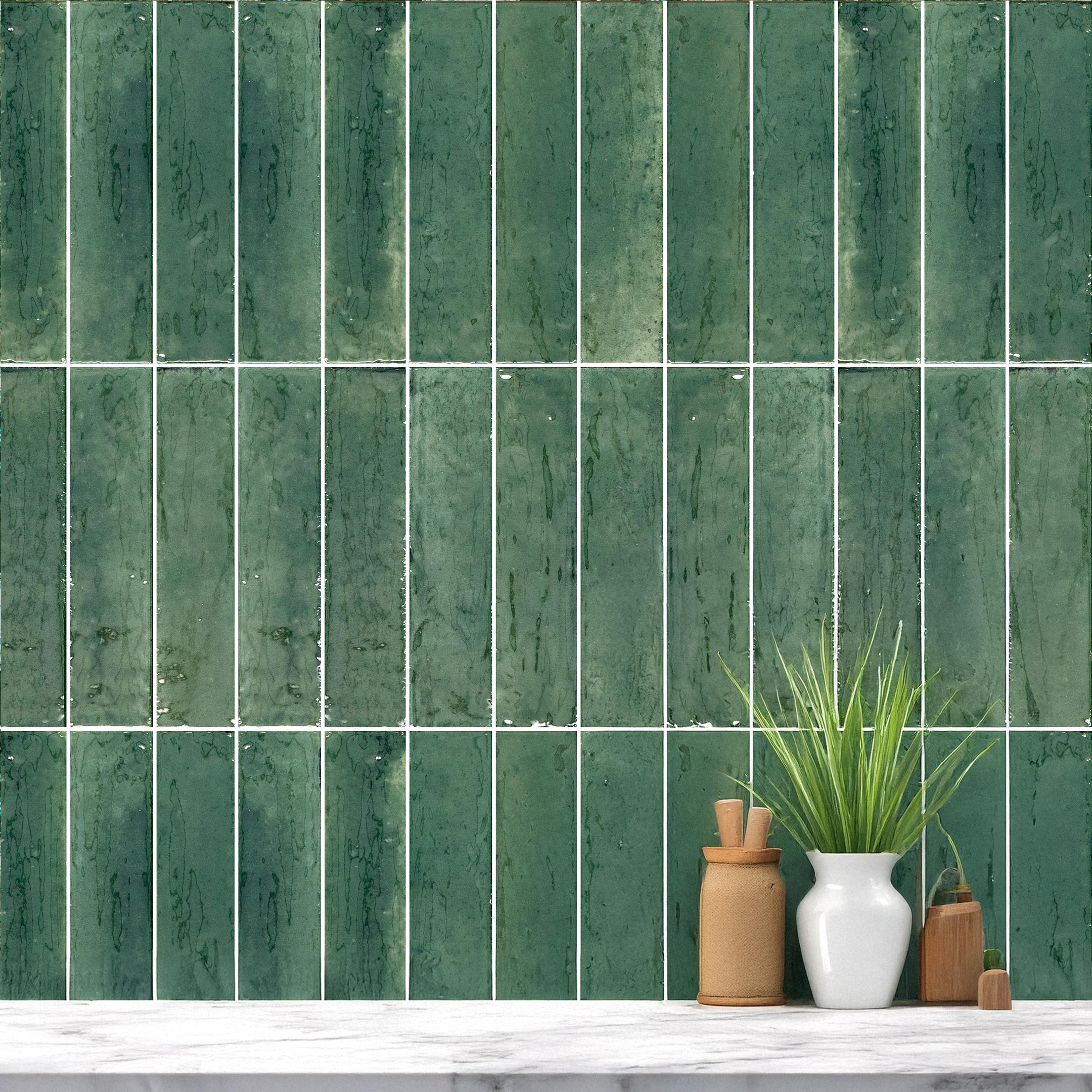 Magnolia Zellige Subway Tiles - Premium Ceramic Wall & Backsplash Tiles for Kitchen, Bathroom & Shower Renovation