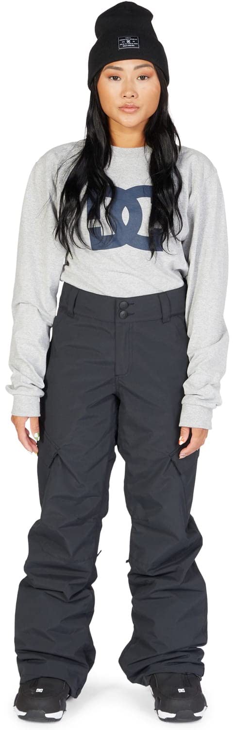 DC Nonchalant Women's Snowboard Pants - Waterproof Insulated Winter Ski Pants for Women, Black Size L - Perfect for Snowboarding, Skiing & Cold Weather Outdoor Activities