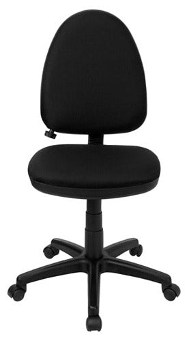 FLASH Mid Back Black Fabric Ergonomic Office Chair - Adjustable Lumbar Support & 360° Swivel - Perfect for Home Office, Gaming & Workspace Comfort