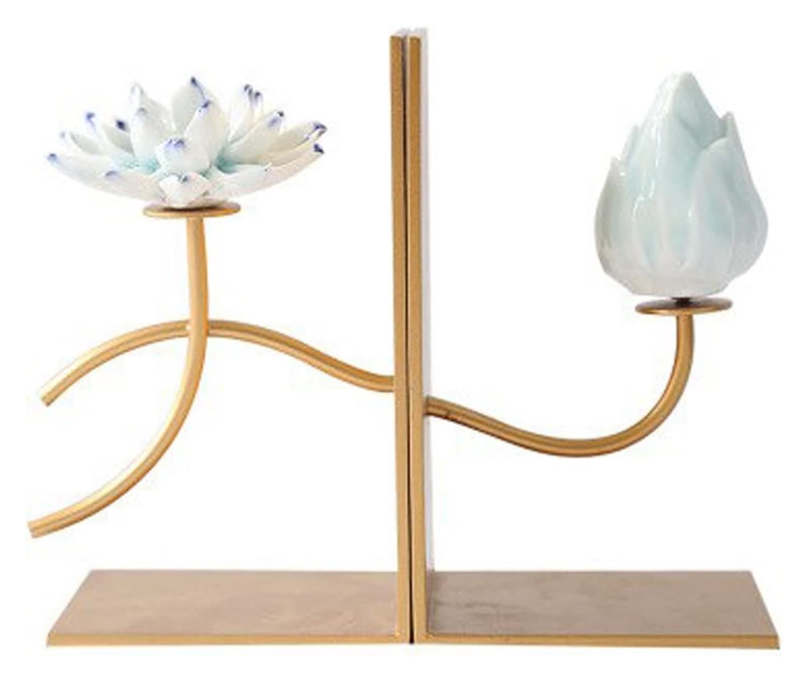 Heavy Duty Non-Slip Metal Bookends - Decorative Book Supports for Shelves, Office & School - Perfect for Organizing Books, Displaying Collectibles, and Adding Style to Your Workspace