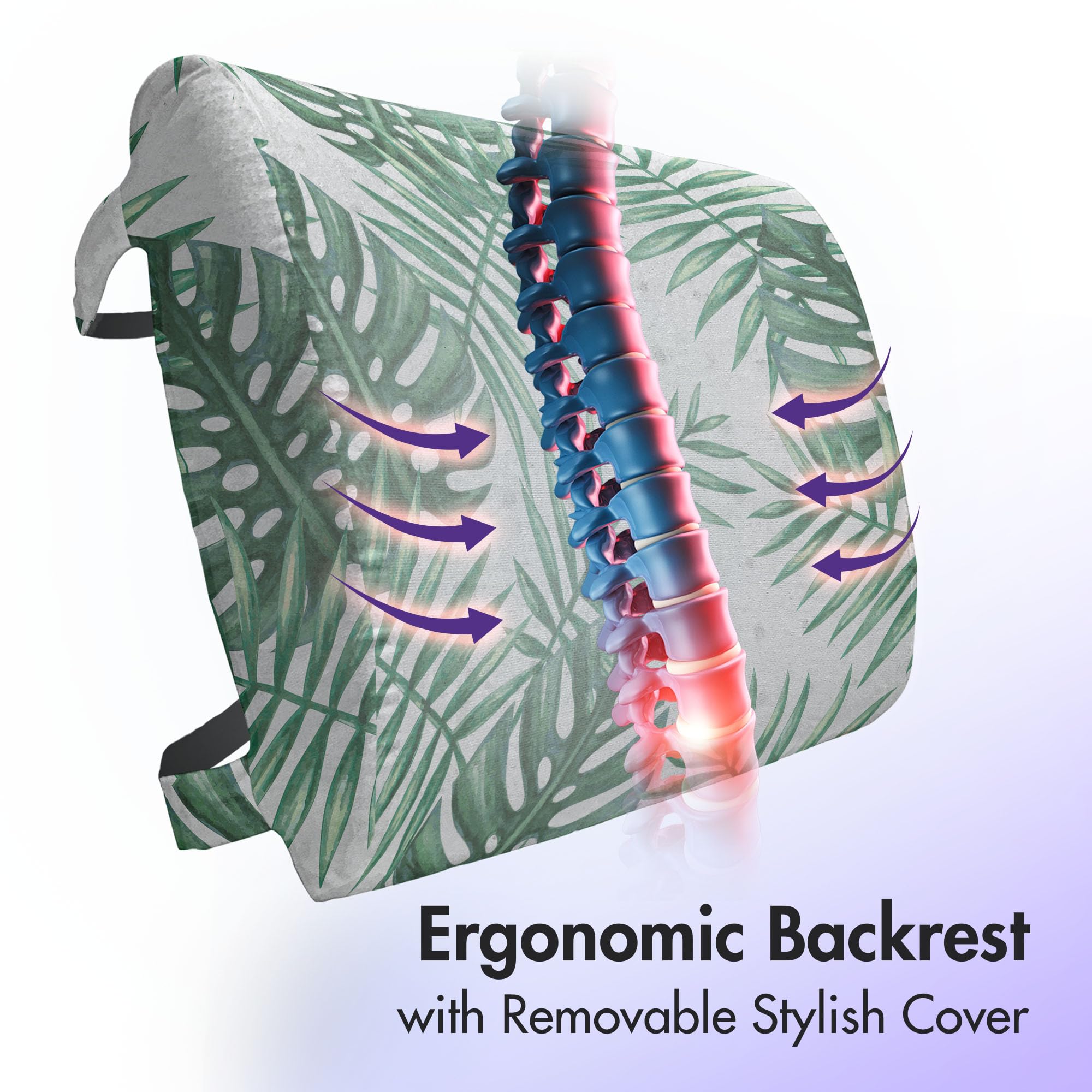 Ambesonne Tropical Leaf Lumbar Support Pillow - 14