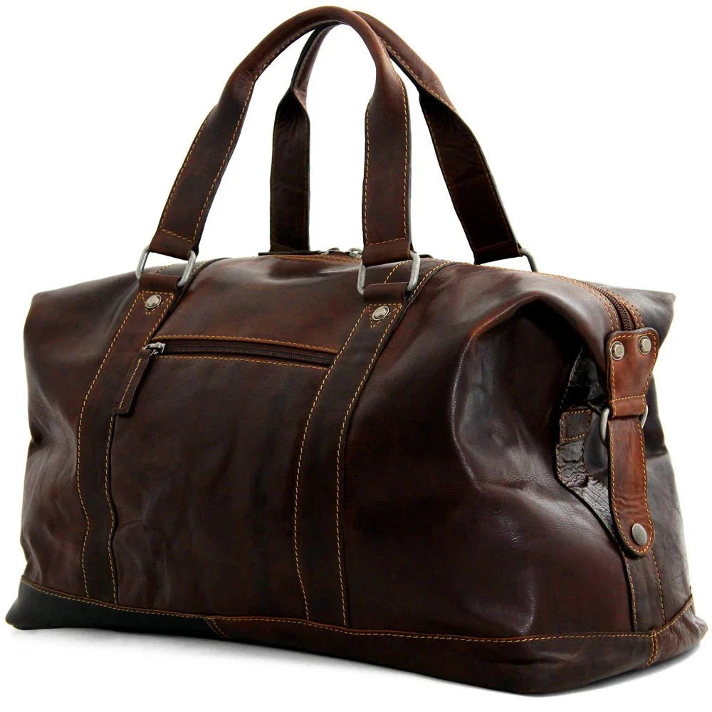 Jack Georges Voyager Duffle Bag - Premium Leather Travel Duffel for Men & Women - Gym, Weekend Getaway & Business Trips