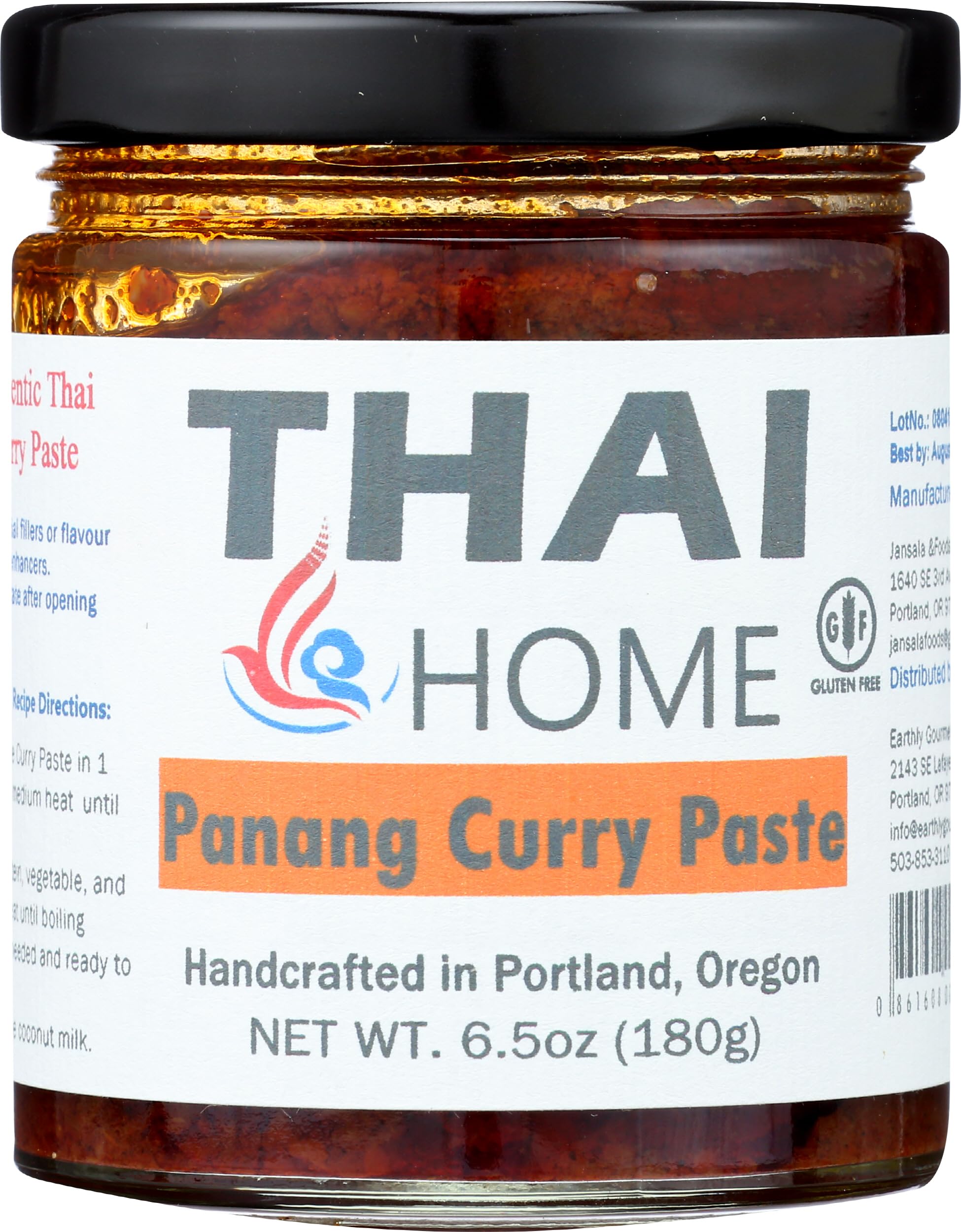 Authentic Thai Panang Curry Paste - 6.5 oz (184g) | Premium Gluten-Free & Vegan Curry Sauce for Cooking Thai Food at Home | Perfect for Stir-Fries, Soups, and Traditional Panang Curry Dishes