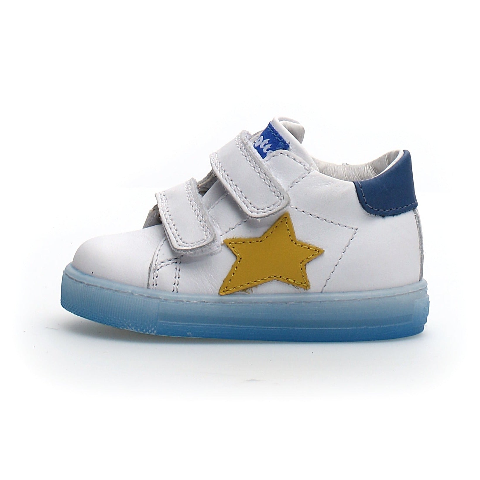 Falcotto Sasha VL Calf Fashion Sneakers for Boys and Girls - White/Azure | Comfortable Kids Shoes for School, Play & Everyday Wear