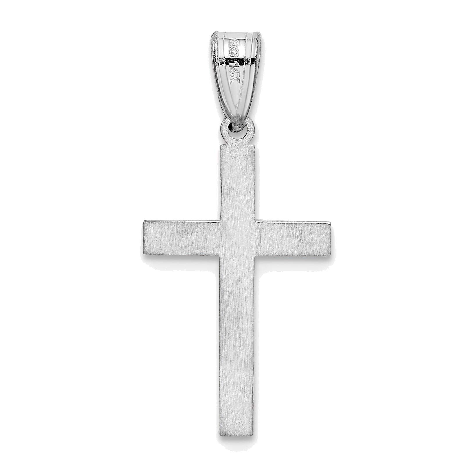 14K White Gold Floral Cross Charm Pendant - Elegant Religious Jewelry for Women, Perfect for Gifts, Baptism, Weddings & Everyday Wear
