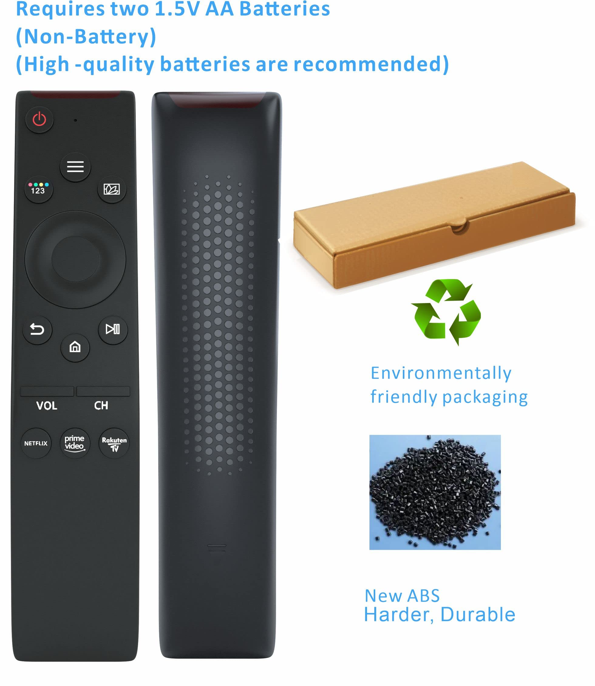 Universal Samsung TV Remote Replacement - Compatible with All Samsung Smart TVs (Neo, QLED, UHD, LCD, Frame, Curved, 2K/4K/3D HDTV) - Includes Netflix & Prime Video Buttons - Perfect for Home Entertainment & Smart TV Control