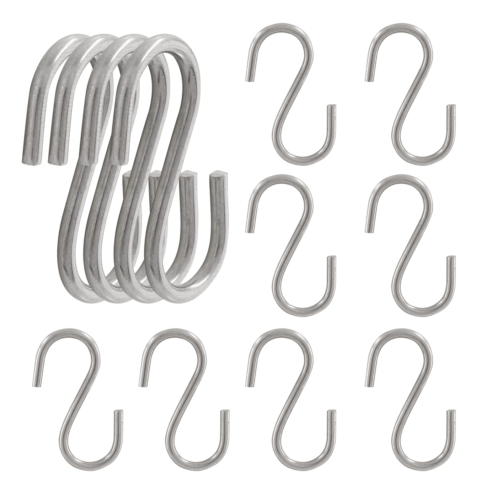 12-Pack Heavy Duty 304 Stainless Steel S-Hooks (0.08