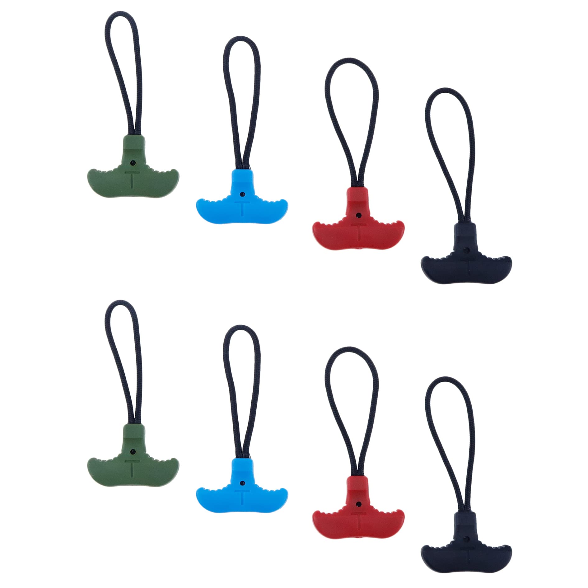 Heavy Duty T-Shaped Cord Zipper Pulls 8Pcs - Replacement Zipper Tabs for Luggage, Backpacks & Handbags - Durable Travel Accessories (4 Color Mix) - Perfect for Easy Grip on Suitcases, Gym Bags & Travel Gear
