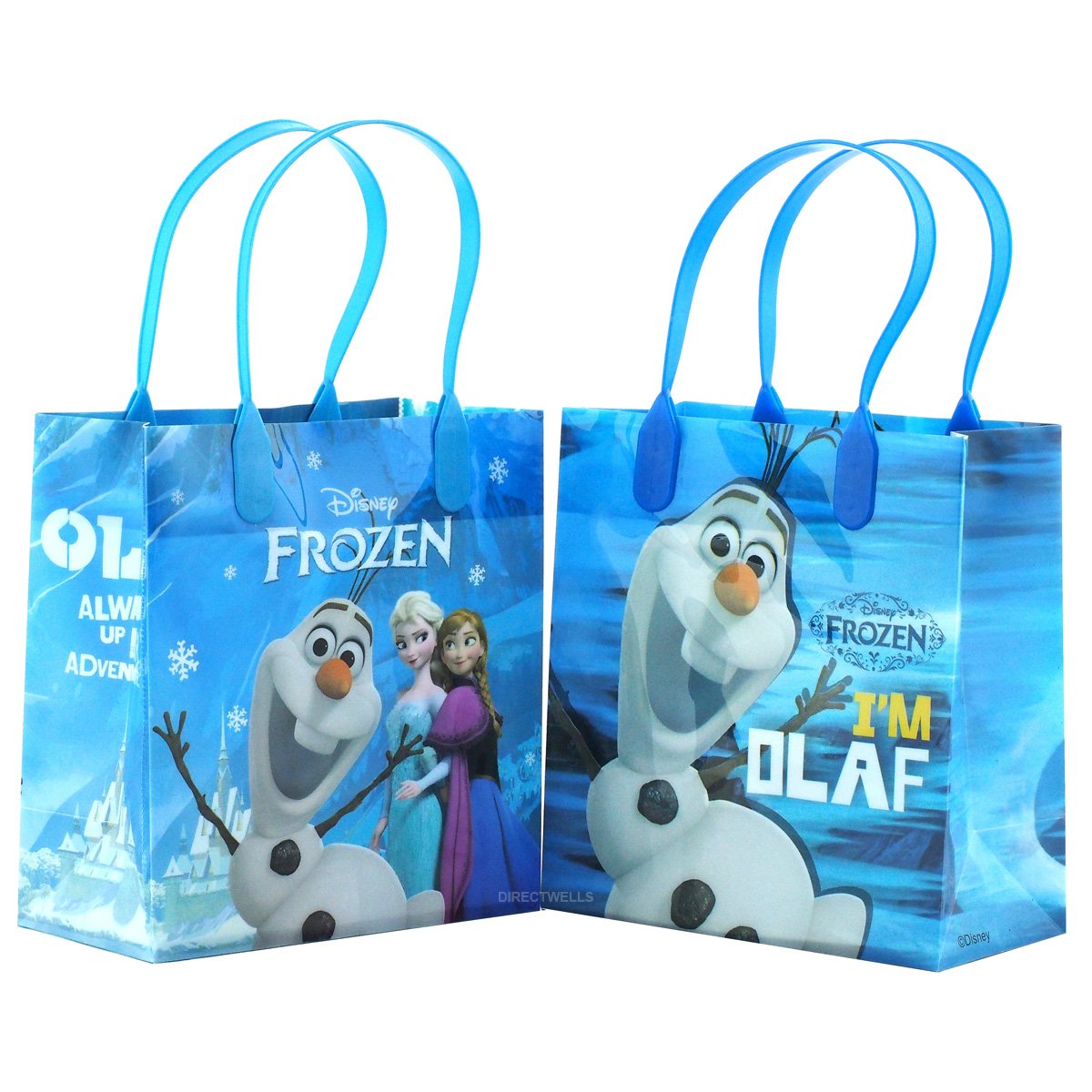 Disney Frozen Olaf Premium Reusable Party Favor Gift Bags - 12 Pack for Birthday Party Favors, Baby Shower Gifts & Holiday Treat Bags