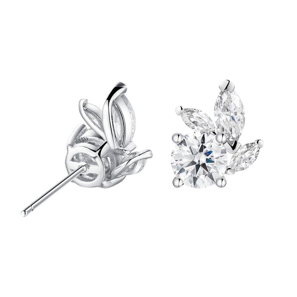 Leafy Luster Green Moissanite Stud Earrings for Women - 14K Gold Plated Hypoallergenic Earrings - Perfect for Weddings, Parties & Everyday Elegance