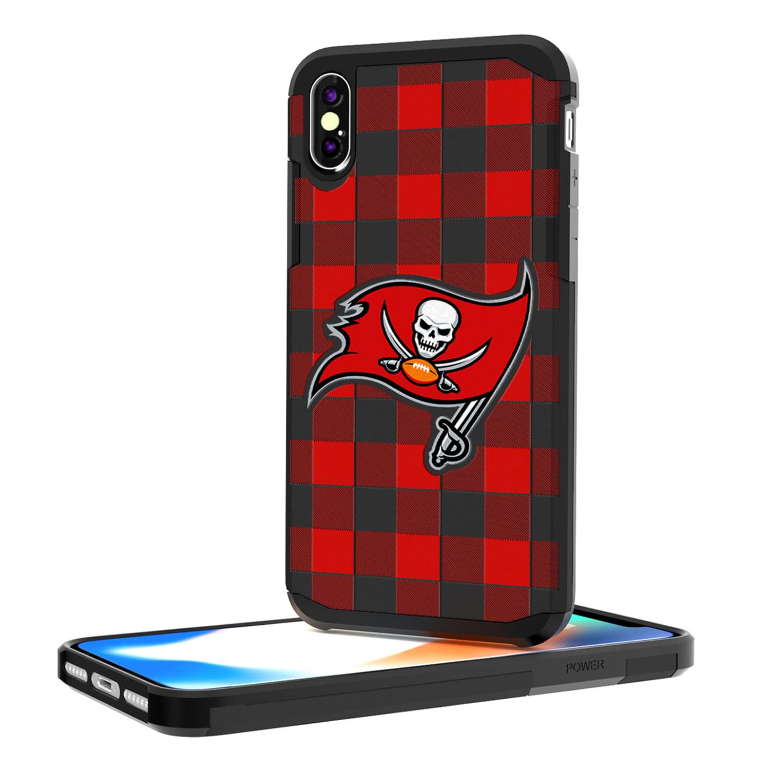 Tampa Bay Buccaneers iPhone Case - Rugged Plaid Design Protective Cover for iPhone 12/13/14 Pro Max | Durable Shockproof Football Team Case for Fans | Perfect for Game Day, Tailgating & Everyday Use