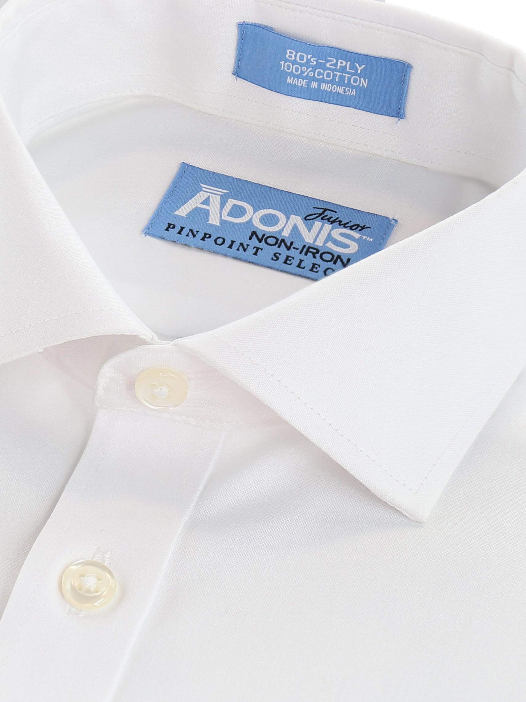 Boys 100% Cotton Non-Iron White Pinpoint Short Sleeve Dress Shirt - Perfect for School, Weddings & Formal Occasions