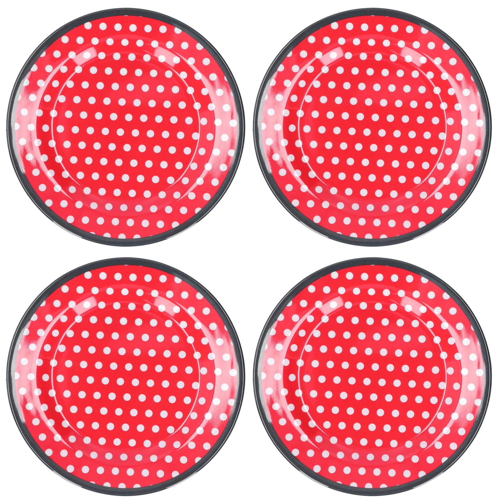 4-Piece 9-Inch Melamine Dessert Plates Set - Durable & Lightweight Salad, Snack & Appetizer Dishes for Home, Restaurant, Party, Hotel - Perfect for Ice Cream, Cake, Fruit & More