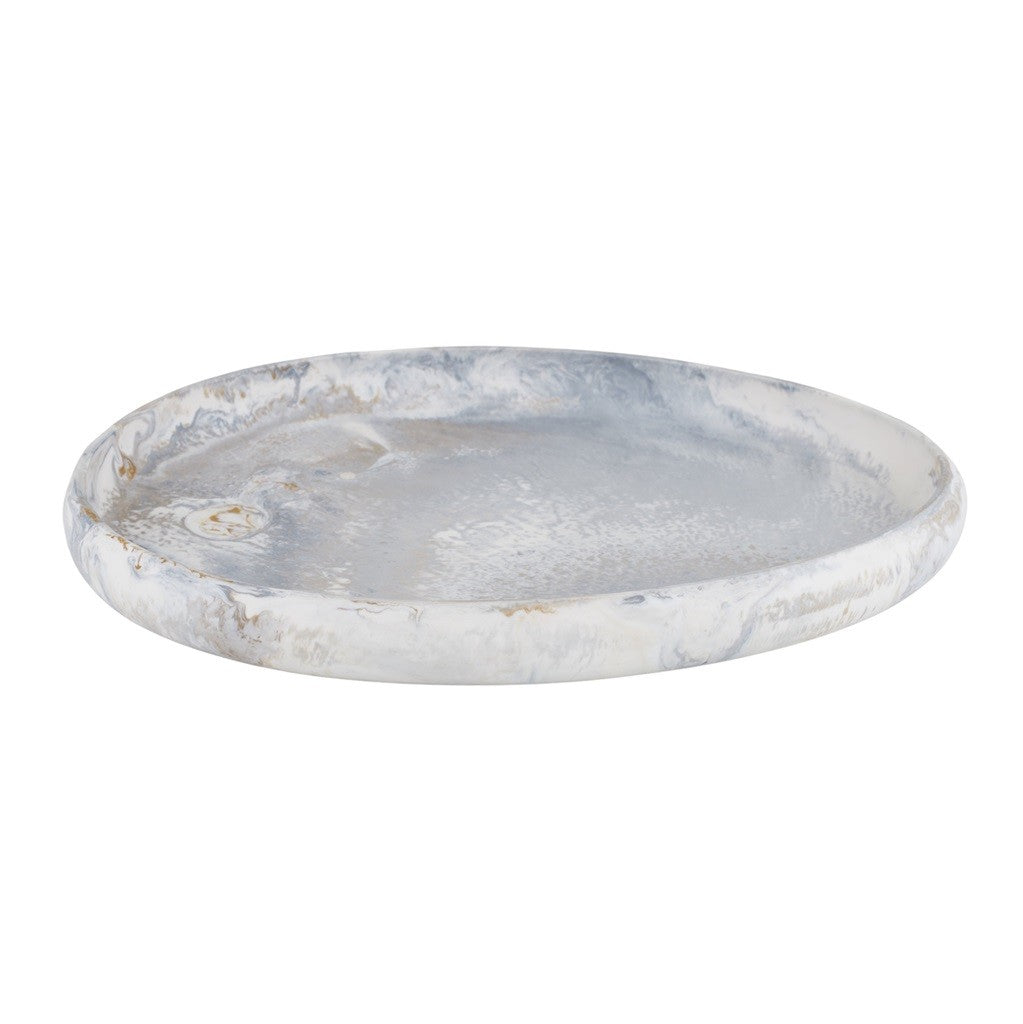 Assemble Hadley Resin Pebble Tray 43x50cm - Decorative Steel Base for Home & Office - Perfect for Plants, Candles, and Bathroom Accessories