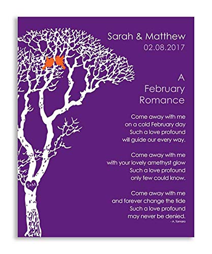 8x10 Personalized Metal Art Print - Romantic Love Poem for February, Custom Engagement Gift with Deluxe Velvet Tabletop Stand & Gift Wrapping (LTC-M1702) - Perfect for Valentine's Day, Anniversaries & Wedding Decor