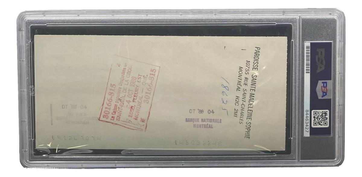 Maurice Richard Autographed Montreal Canadiens Bank Check #24 PSA/DNA Certified - Rare Hockey Memorabilia for Collectors & Sports Fans Display