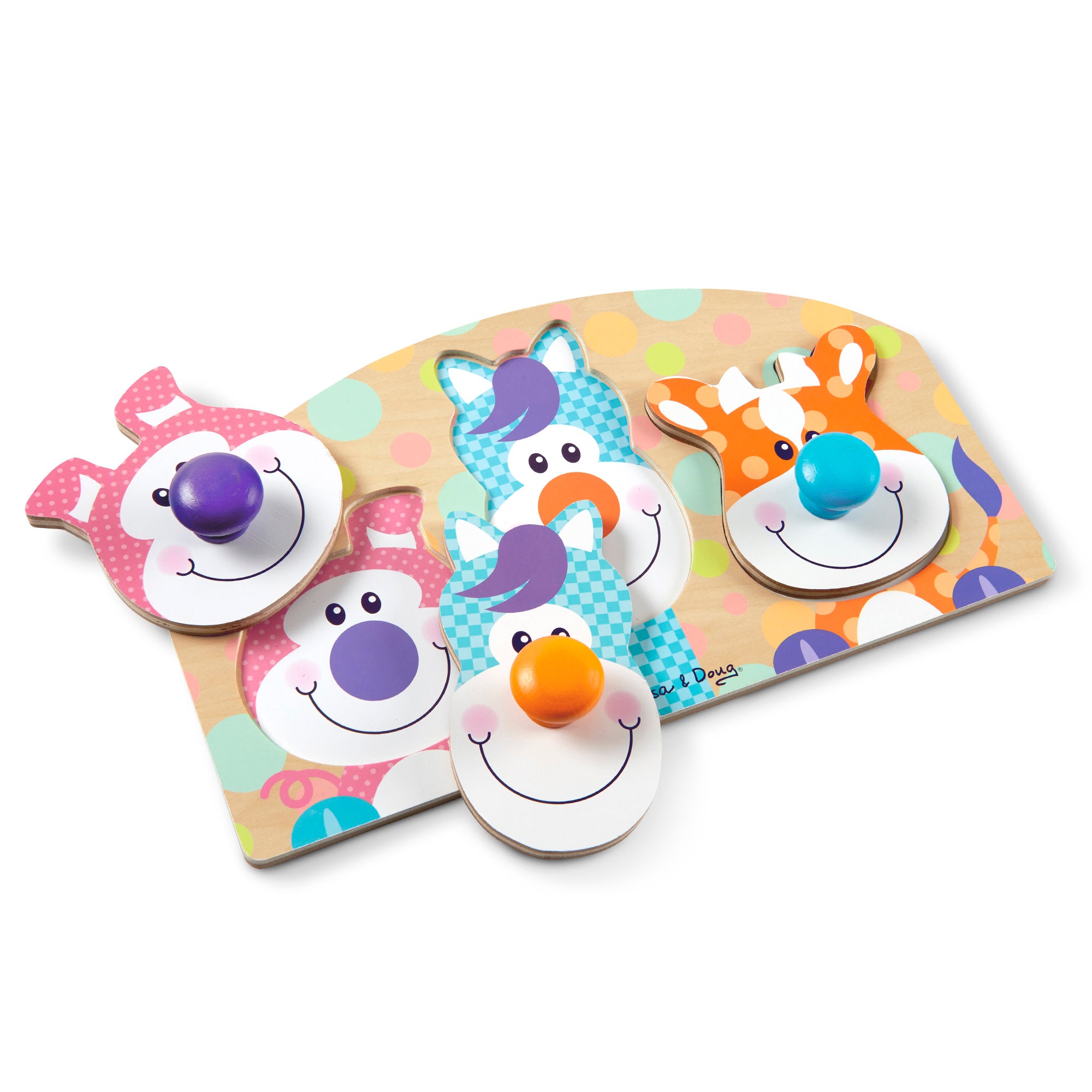 First Play Wooden Jumbo Knob Farm Animal Puzzle for Toddlers – Educational Montessori Toy for Early Learning & Fine Motor Skills Development – Perfect for Daycare, Preschool & Home Playtime