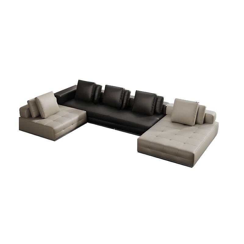 L-Shaped Sectional Sofa with Chaise Lounge - 5-Seater 4-Piece Reversible Modular Couch in Black - Perfect for Living Room, Family Room & Home Theater