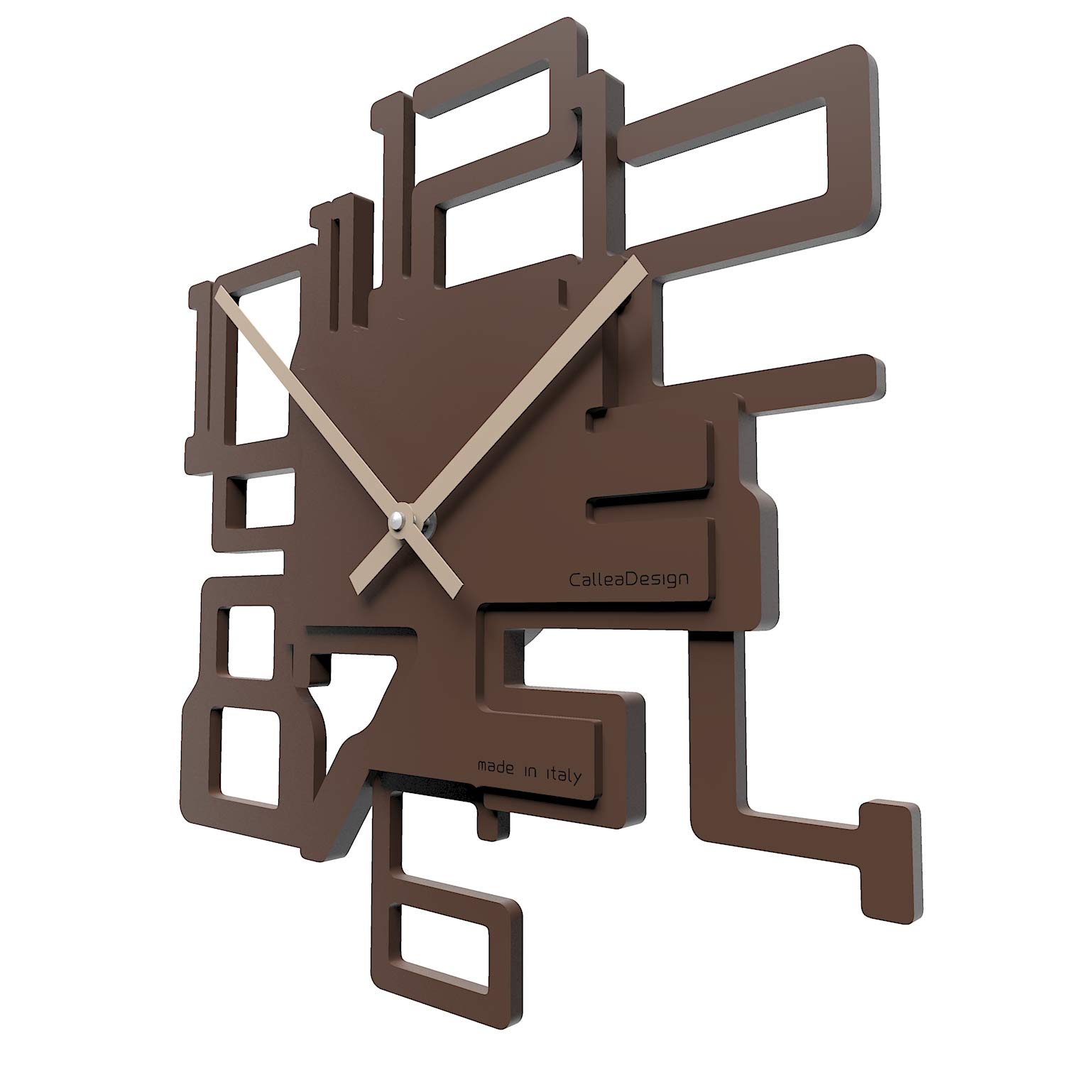 CalleaDesign 12.6 Inch Modern Wall Clock - Kron Chocolate Style Silent Non-Ticking Decorative Clock for Living Room, Bedroom, Kitchen & Office Decor