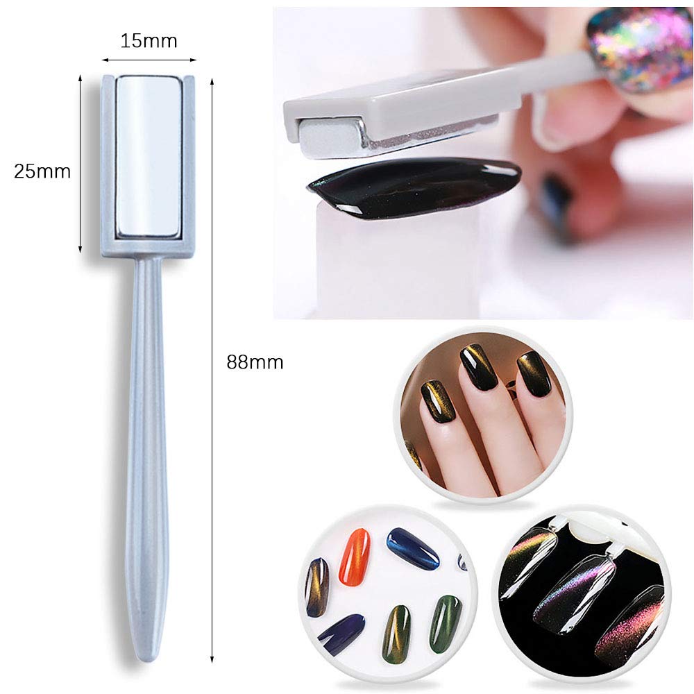 6Pcs Magnetic Nail Polish Pen Kit - SILPECWEE Cat Eye Nail Art Tools with Magnet Stick & Stand for Professional Manicure | Perfect for Salon, Home Nail Design & DIY Gel Polish Application