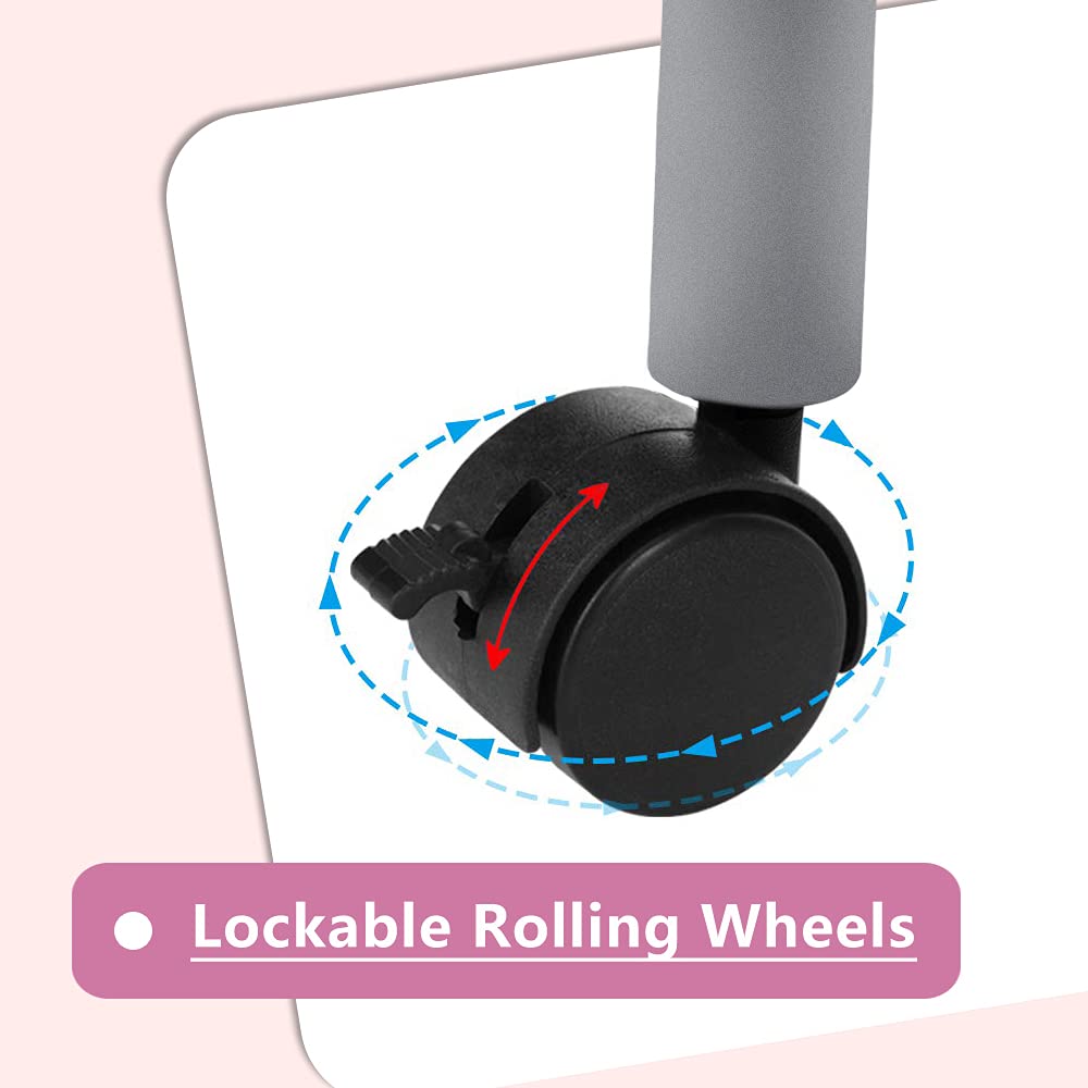 Portable Foldable Nail Salon Table with Large Drawer - 36 Inch Pink Manicure Station for Professionals | Includes Wrist Cushion, Carry Bag & 4 Lockable Wheels | Perfect for Home Salons, Mobile Nail Technicians & Spa Businesses