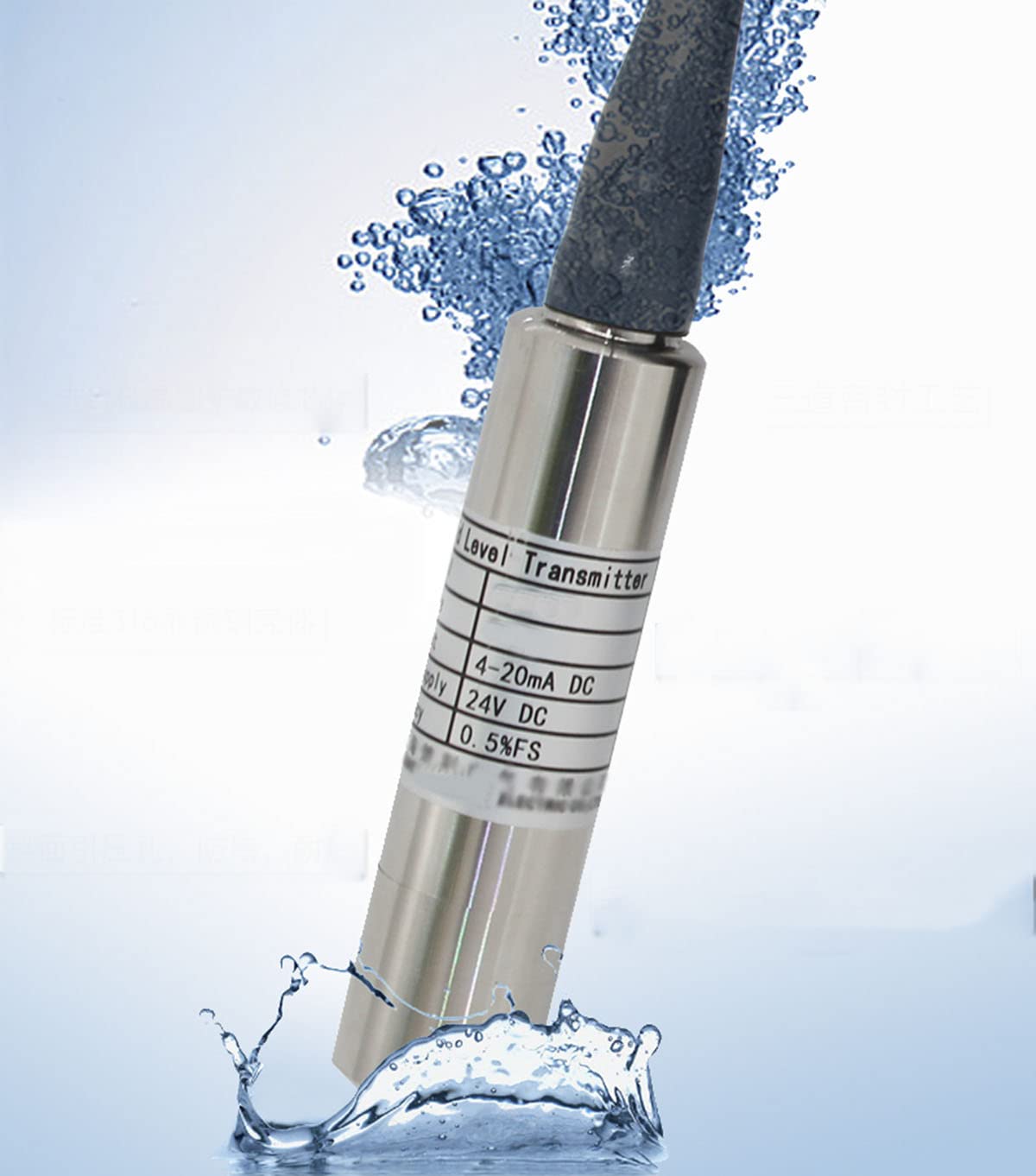 Intelligent Liquid Level Sensor Detector - 316L Stainless Steel, 4-20mA Output, 24-32VDC Power, 65.6ft Cable - Perfect for Industrial Tank Monitoring, Water Treatment, and Chemical Processing Systems