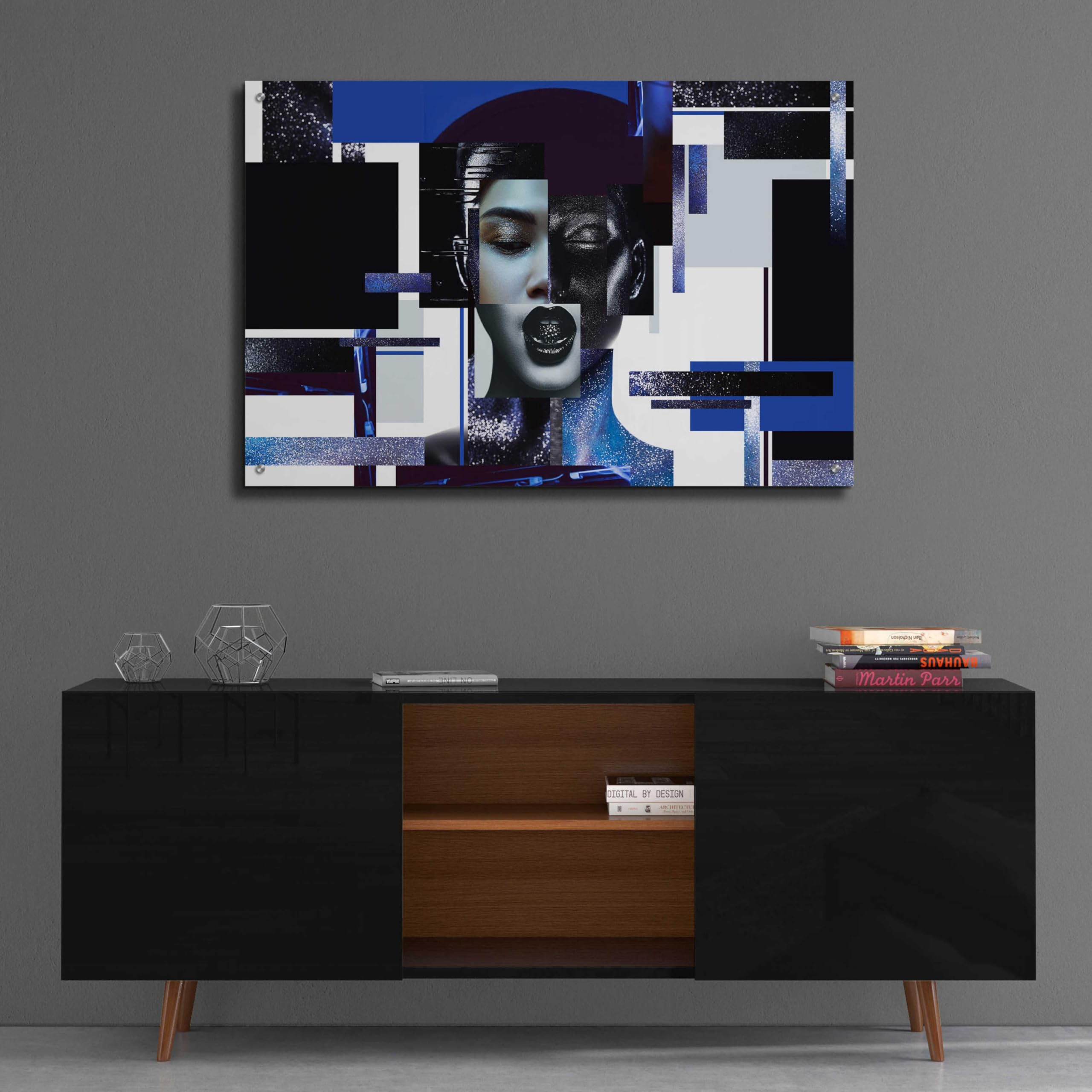 Epic Art 'Deconstructed Beauty' Acrylic Glass Wall Painting - 36x24 Inches Modern Abstract Canvas Art for Living Room, Bedroom & Office Decor
