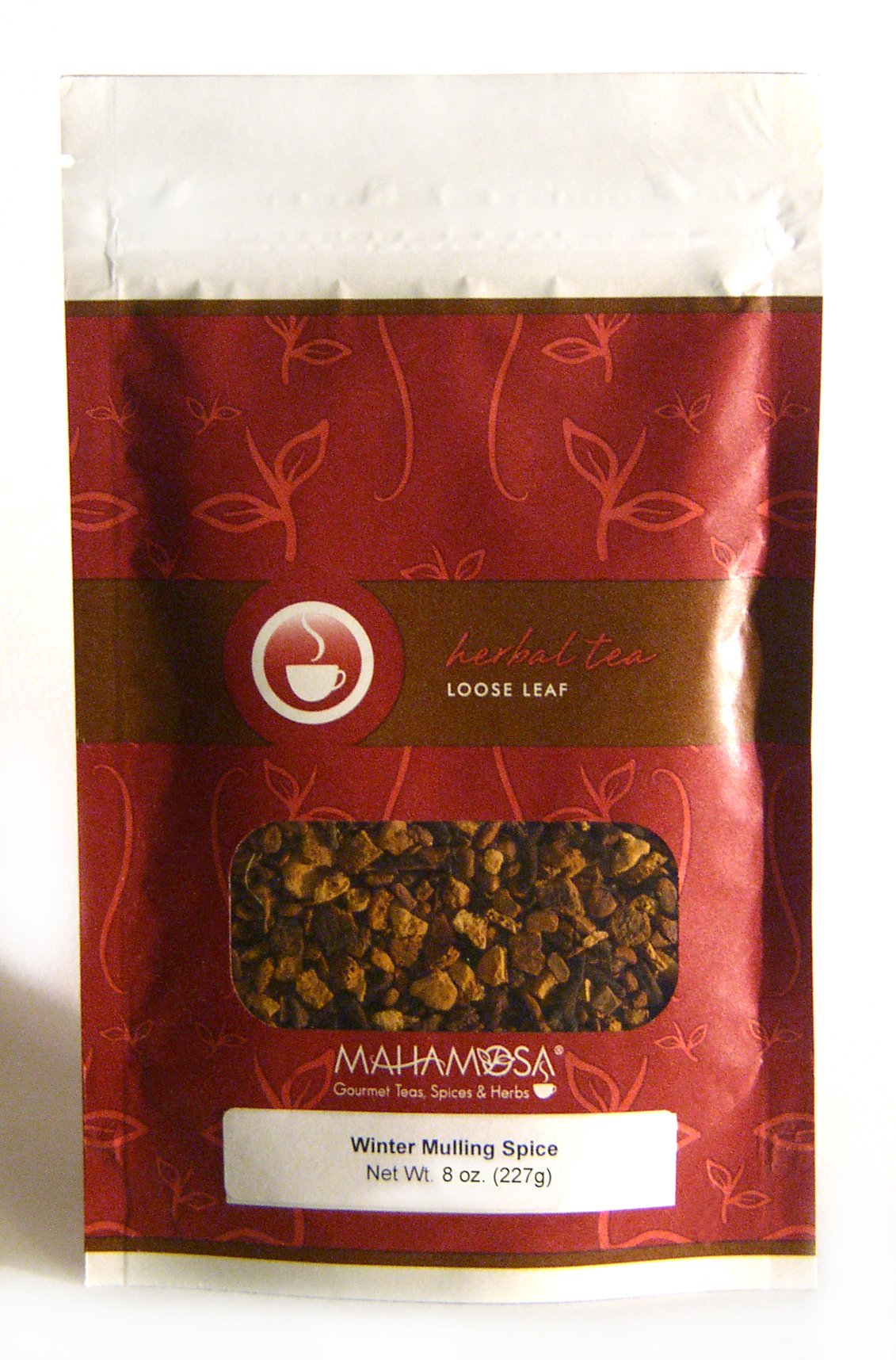 Mahamosa Herbal Flower Tea Blend & Tea Filter Set - 8 oz Winter Mulling Spices with Cinnamon, Orange Peel, Clove & Apple Flavor + 100 Loose Leaf Tea Filters (2-Piece Bundle) | Perfect for Cozy Evenings, Holiday Gifts & Relaxation