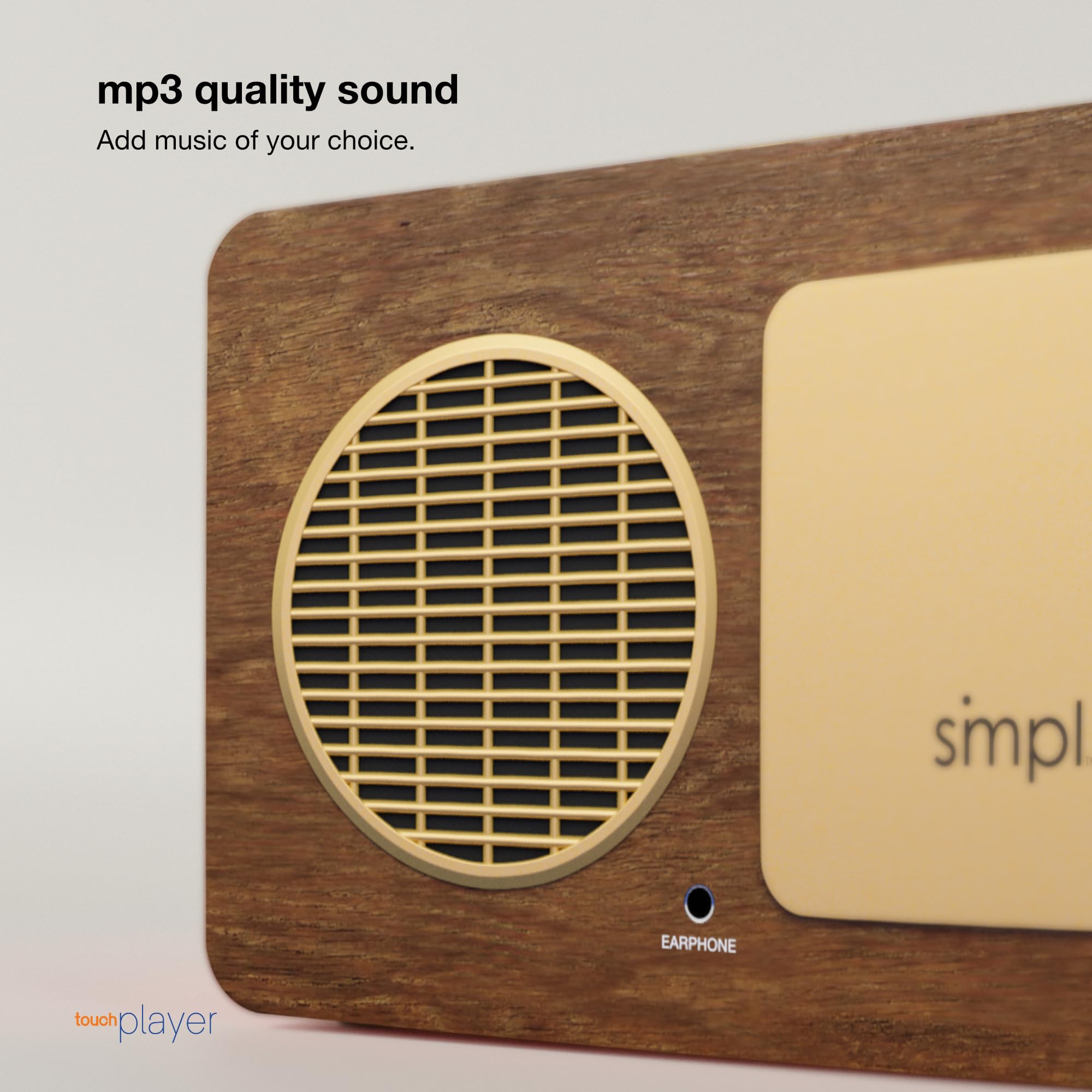 Retro Wooden SMPL One-Touch MP3 Player & FM Radio - 4GB USB with 40 Classic Hits, High-Quality Sound for Audiobooks & Music | Perfect for Home, Office & Travel | Durable Design with Live Tech Support (Red)