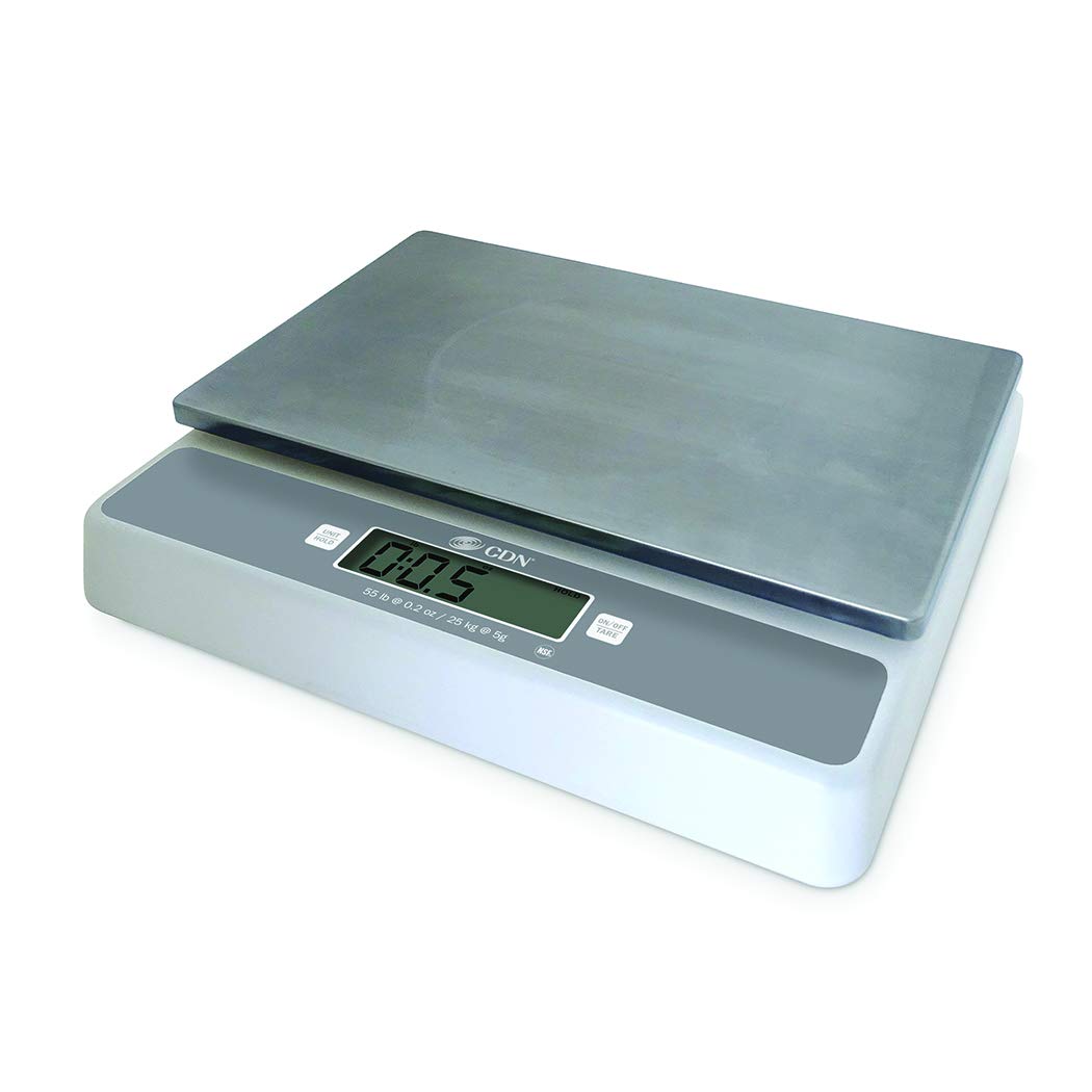 CDN SD5502 Digital Portion Control Scale - 55 lb Capacity, Large Profile Platform | Perfect for Commercial Kitchens, Baking, Meal Prep & Shipping Weighing