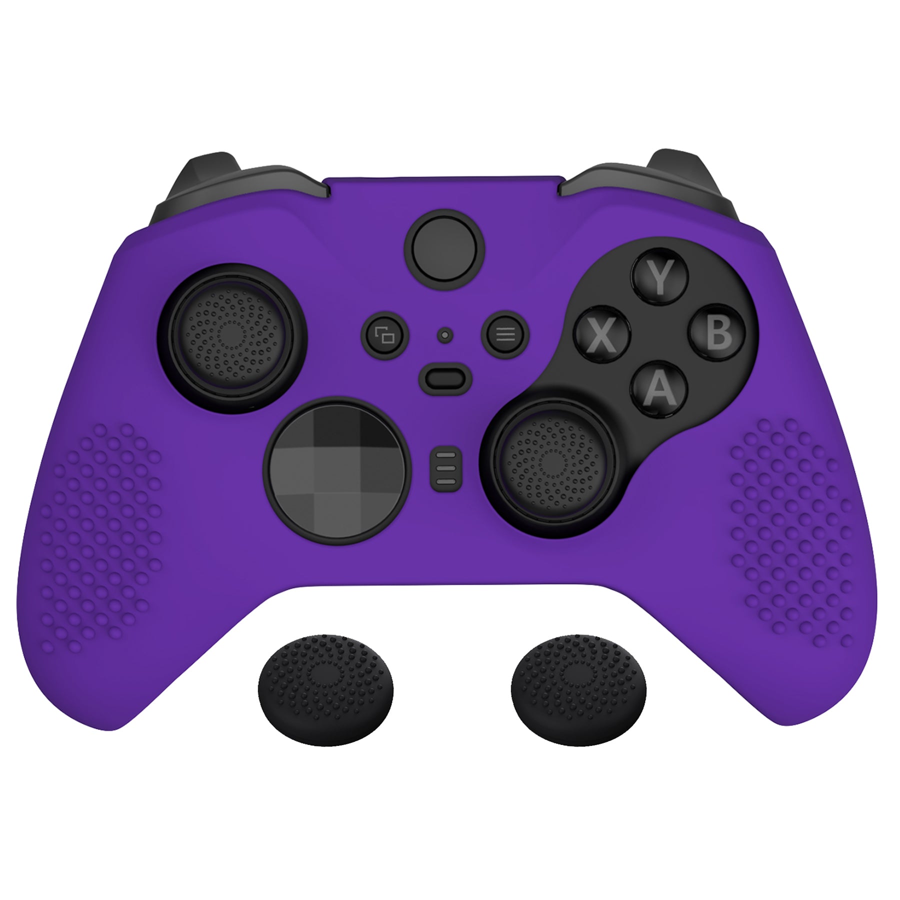 eXtremeRate PlayVital Purple Anti-Slip Silicone Controller Cover for Xbox One Elite Series 2 (Model 1797 & Core) - Soft Protective Skin with Thumb Grips & Analog Caps | Perfect for Gaming, Streaming & Long Play Sessions XBOWP0061GC