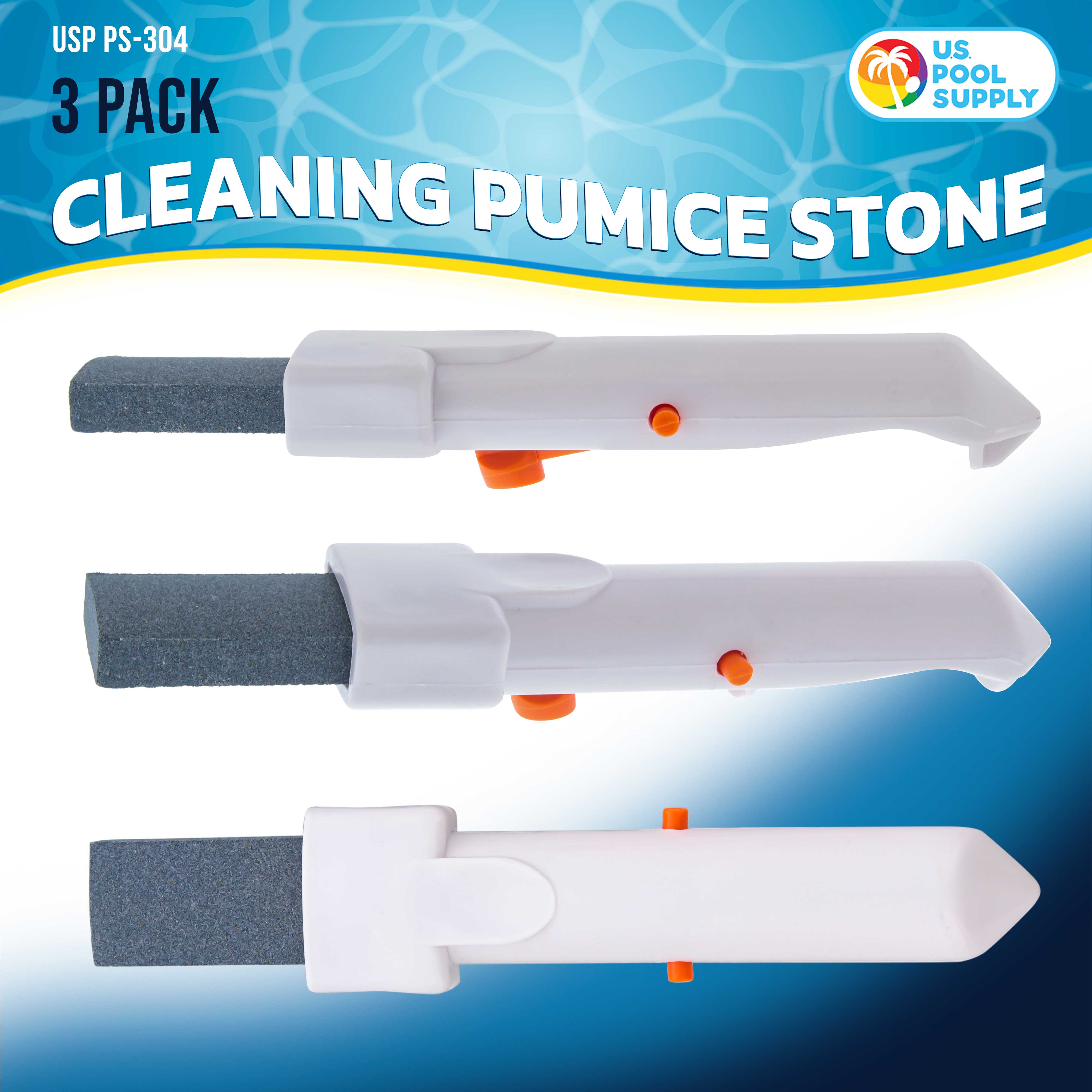 Natural Pumice Stone with EZ Clip Handle - Callus Remover for Feet & Hands - Exfoliating Dead Skin - Pack of 3 - Perfect for Pedicure, Manicure & Home Spa Treatments