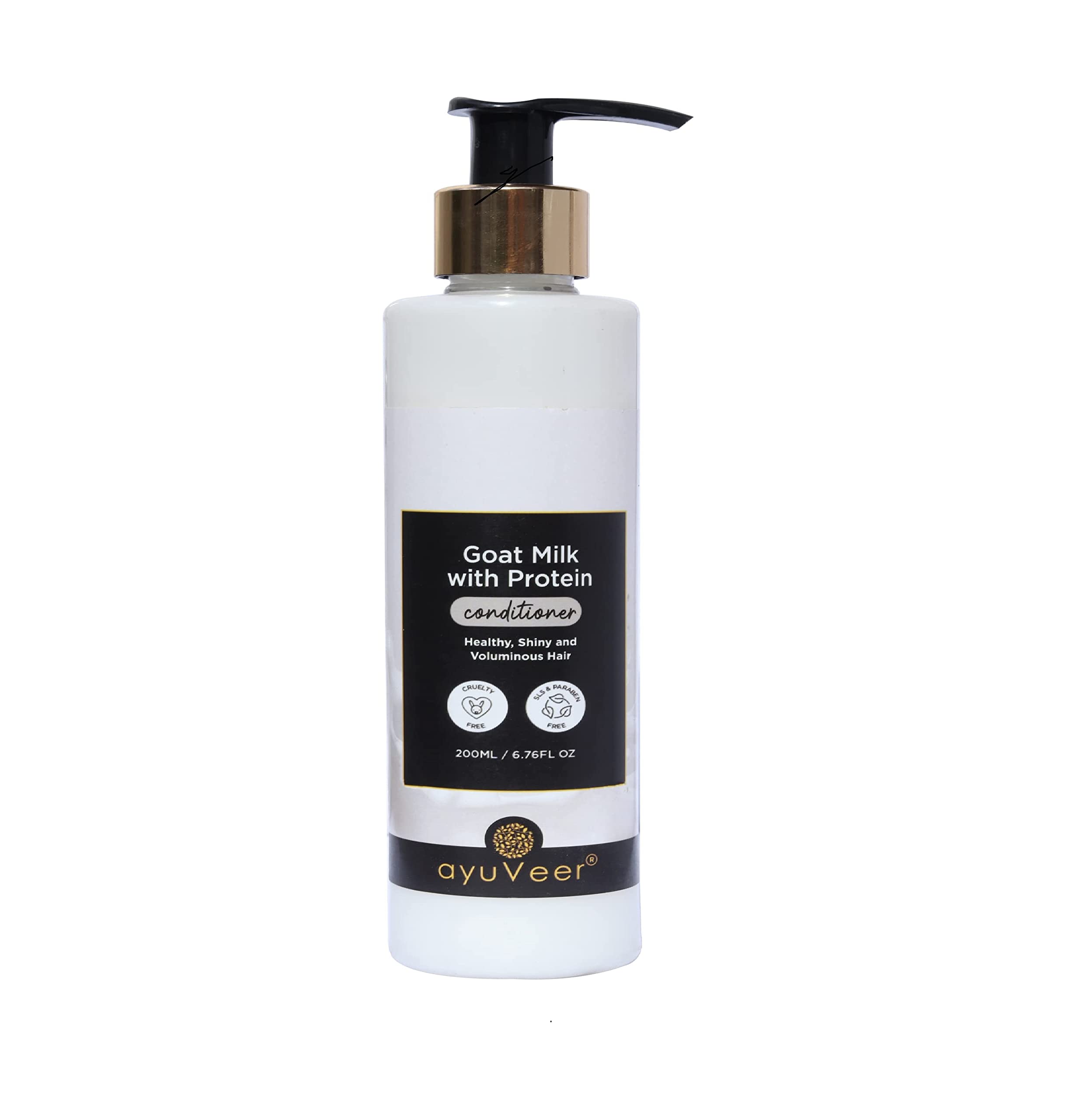 Ayuveer Goat Milk Protein Hair Conditioner - Deep Nourishment for All Hair Types | 200ml | Hydrates & Repairs Dry, Damaged Hair for Silky Smooth Results - Perfect for Daily Use & Salon-Quality Care at Home