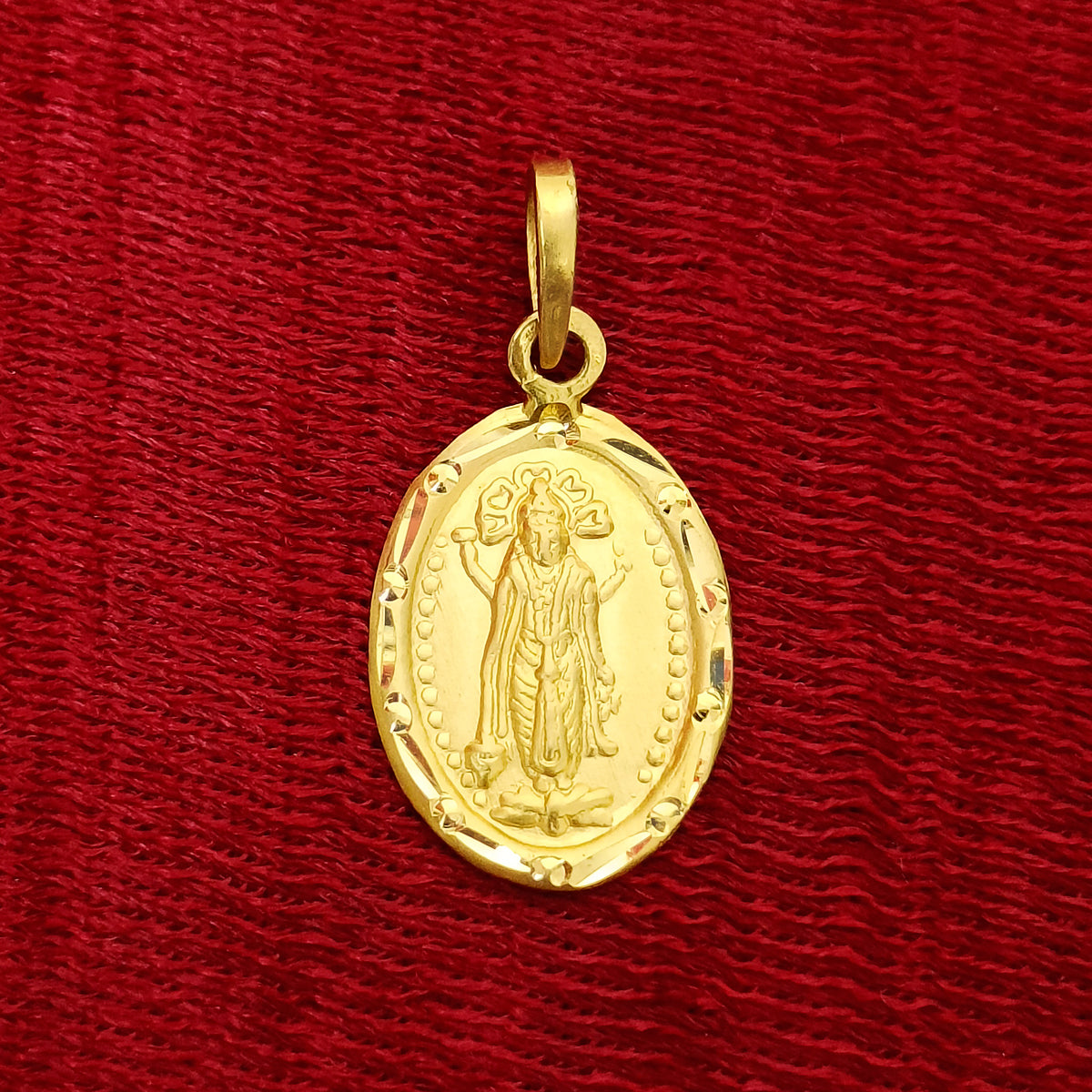 22 KT Gold Unisex Lord Vishnu Pendant (D46) - Spiritual Jewelry for Men & Women - Perfect for Religious Ceremonies, Daily Wear & Gift Giving