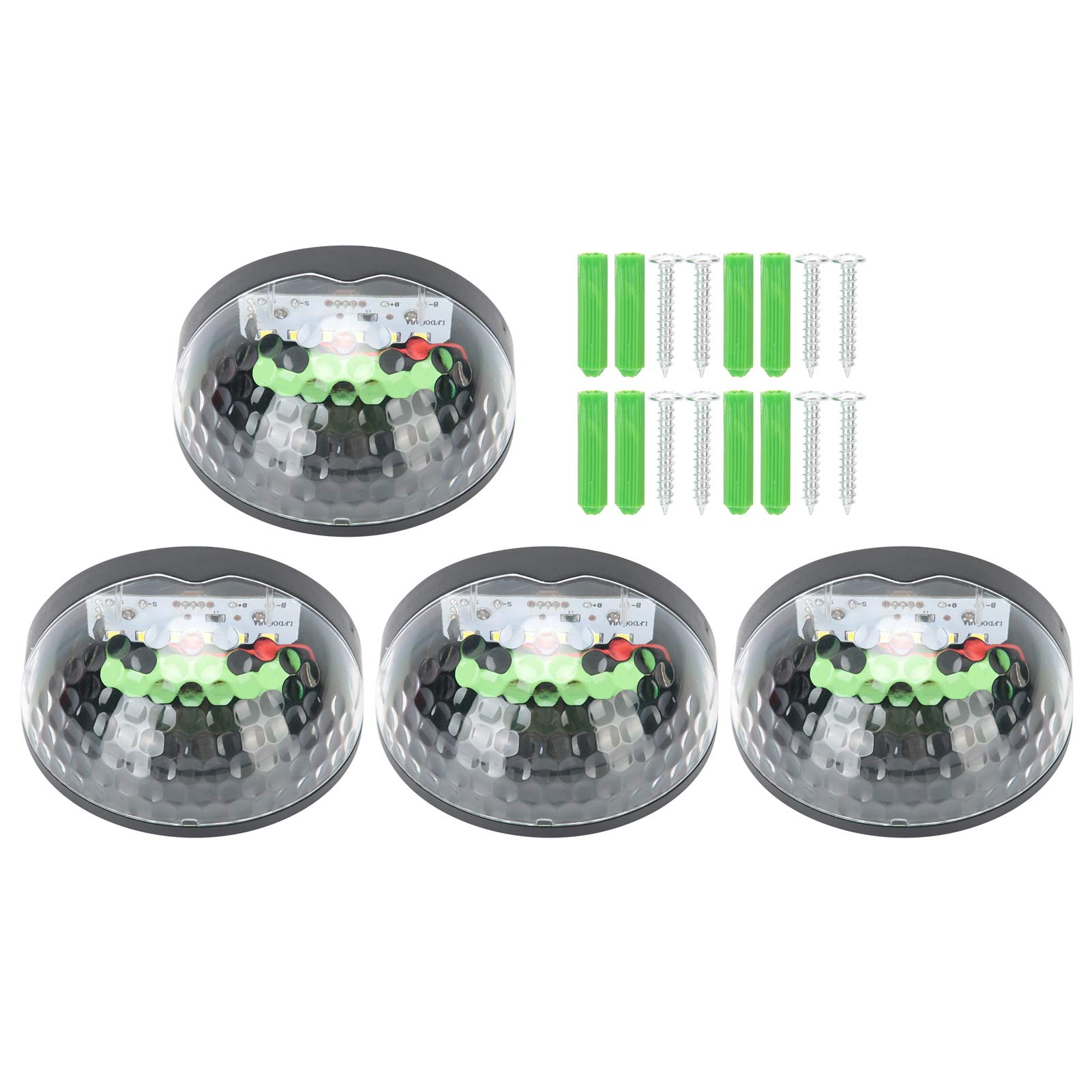 4PCS Solar Powered Wall Lights, Outdoor Solar Pathway Lights with Stylish Semi-Circular Design - Waterproof & Energy Efficient for Garden, Driveway, Patio, Yard, Walkway (Warm White LED) - Perfect for Landscape Lighting, Backyard Decor and Nighttime Safety