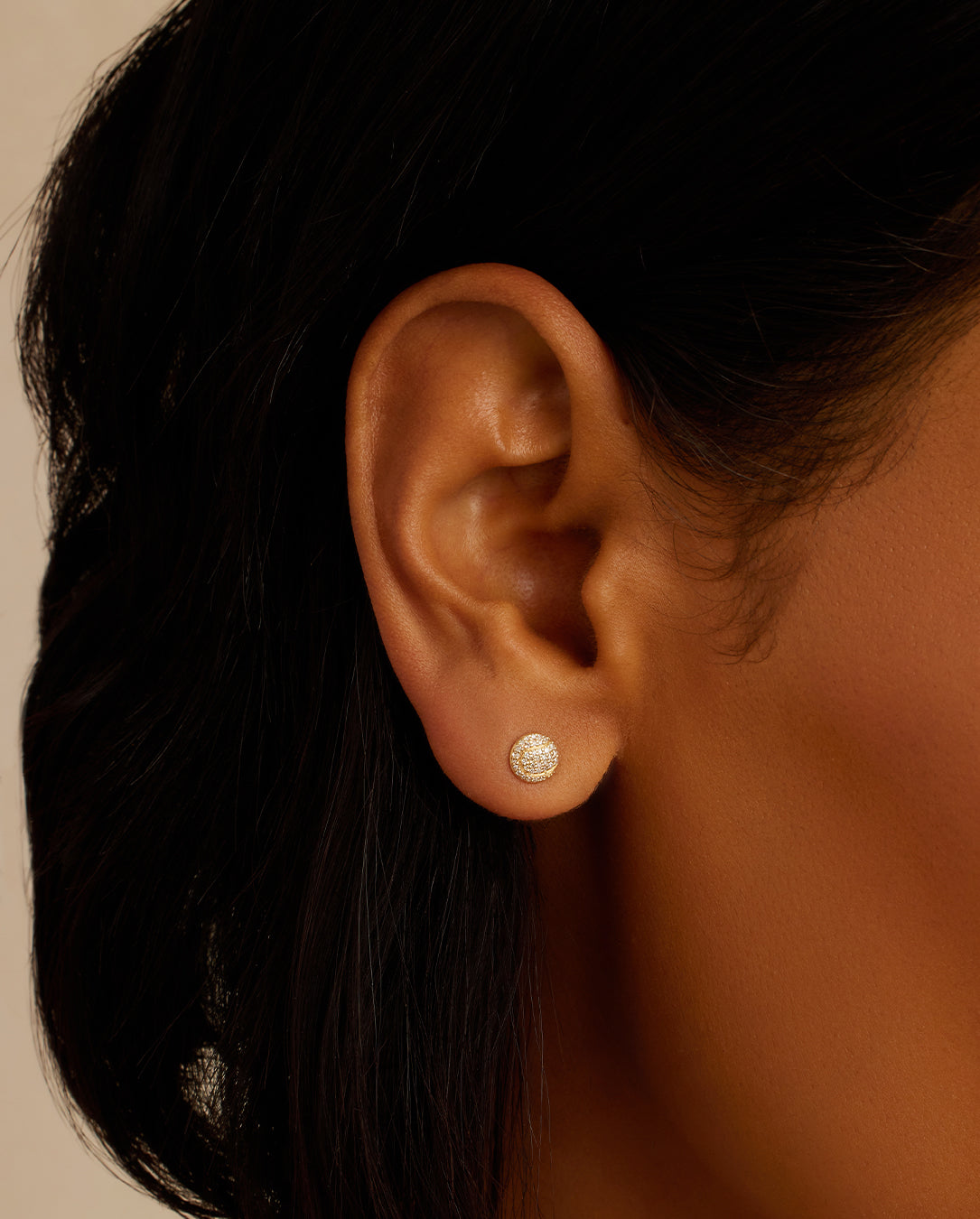 Diamond Ace Stud Earrings for Women - 14K Gold Plated Elegant Studs for Daily Wear & Special Occasions