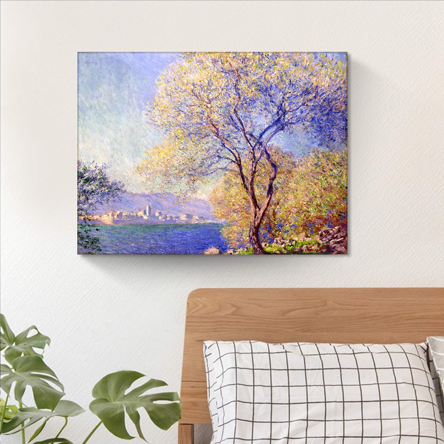 Looife Monet Oil Painting Reproduction - 40x30 Inch Antibes Seen from Salis Garden Canvas Wall Art, Famous Painting Giclee Print for Living Room & Bedroom Decor