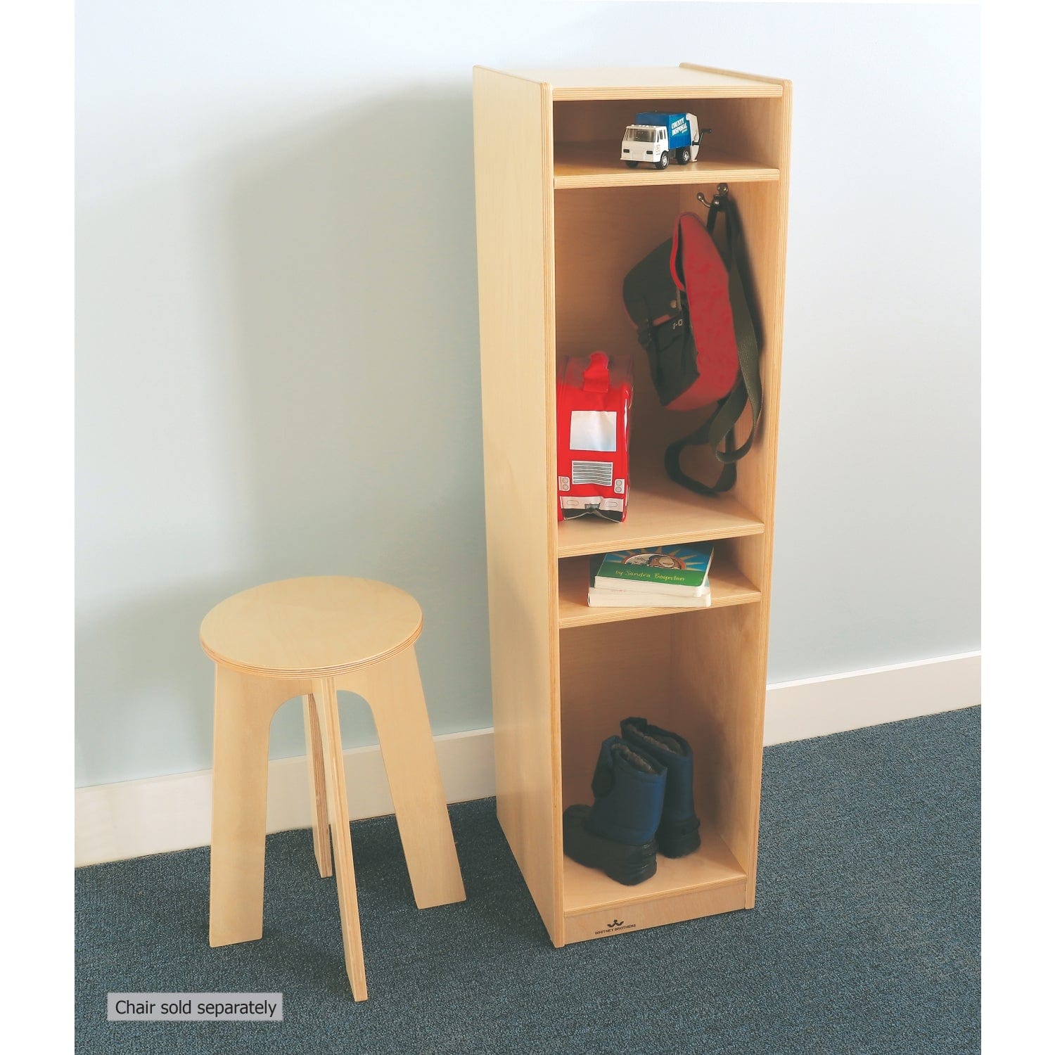 Single Section Coat Locker - Heavy Duty School & Office Storage Cabinet for Jackets, Bags & Accessories - Perfect for Classrooms, Gyms & Workplace Organization