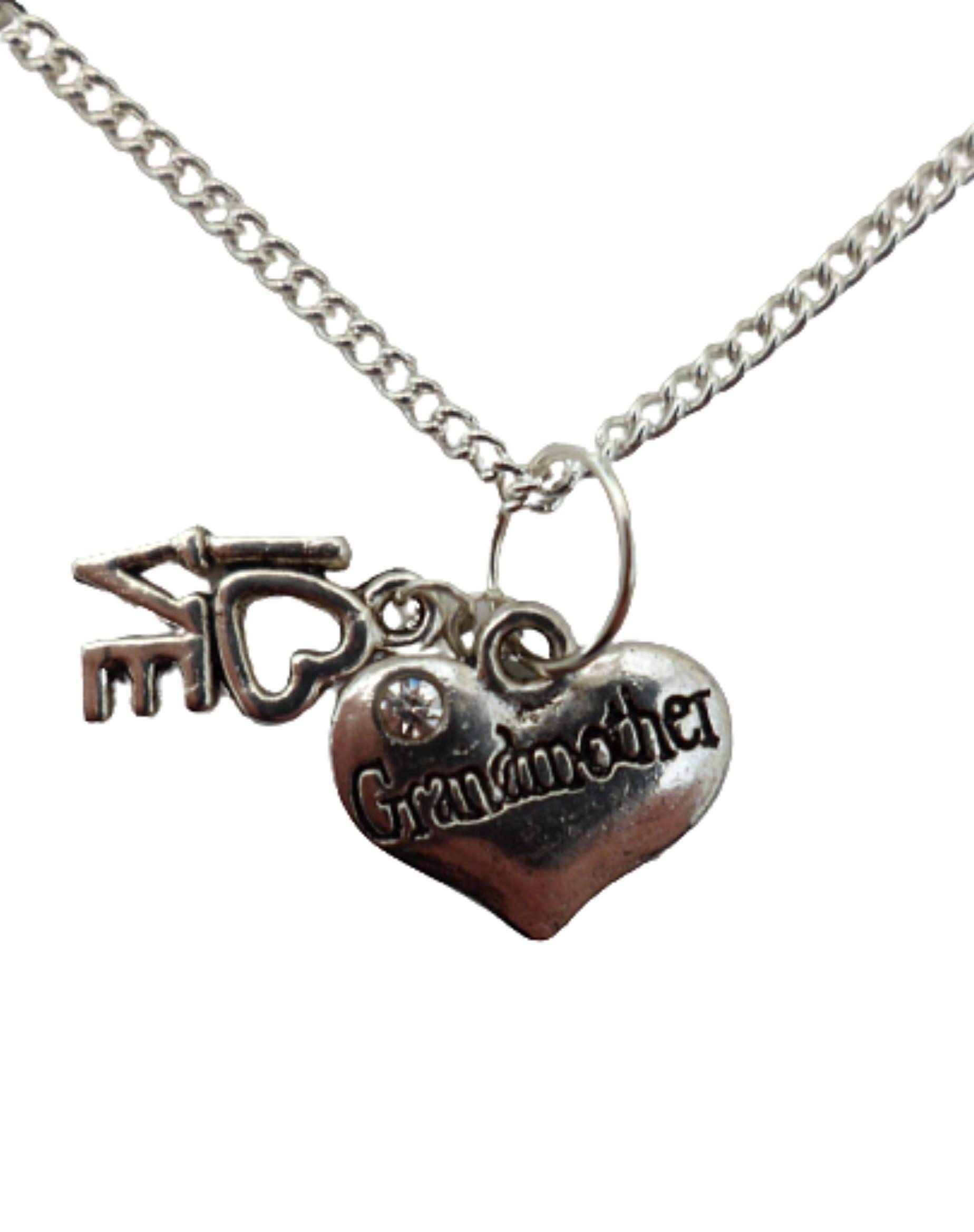 Sterling Silver Plated Heart Necklace for Grandmother - Elegant Love Pendant Gift for Women, Perfect for Mother's Day, Anniversary & Special Occasions