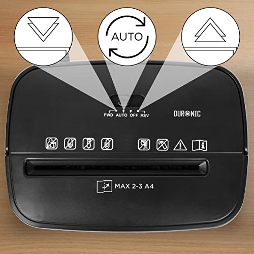 Duronic PS285 Mini Cross Cut Paper Shredder - 3 Sheet Capacity Home & Office Document Shredder for Enhanced Privacy & Security | Perfect for Personal Data Protection, Financial Records & Confidential Files
