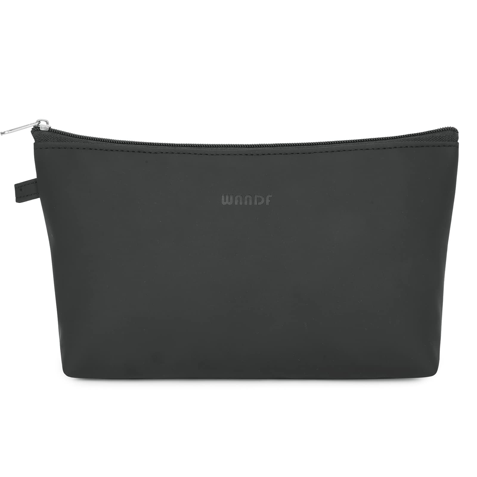 Waterproof Mini Makeup Bag for Women - Travel & Purse Organizer (Pure Black)