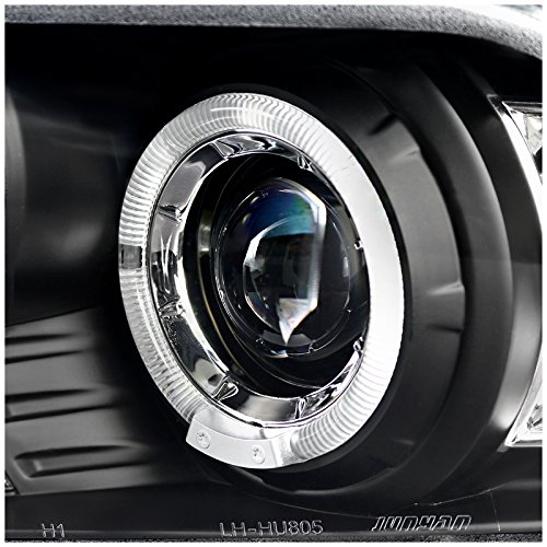 Spec-D Tuning LHP-MST10JM-TM Black LED Dual Halo Projector Headlights for Ford Mustang - Upgrade Your Ride with Stylish Lighting for Night Driving & Car Shows