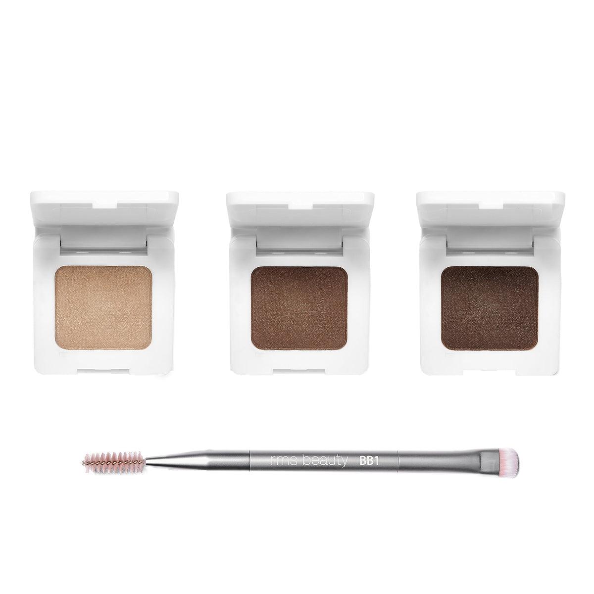 RMS Beauty Back2Brow Brush - Dual-Ended Eyebrow Brush for Shaping & Filling - Vegan & Cruelty-Free Makeup Tool for Natural Brows - Perfect for Everyday Makeup & Professional Use