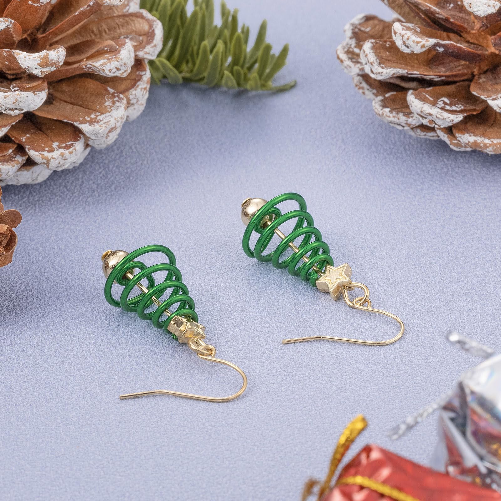LAXPICOL Christmas Tree Drop Earrings for Women - Gold Star & Bell Dangle Earrings - Perfect Holiday Gift for Birthday, Christmas, Party & Festive Occasions