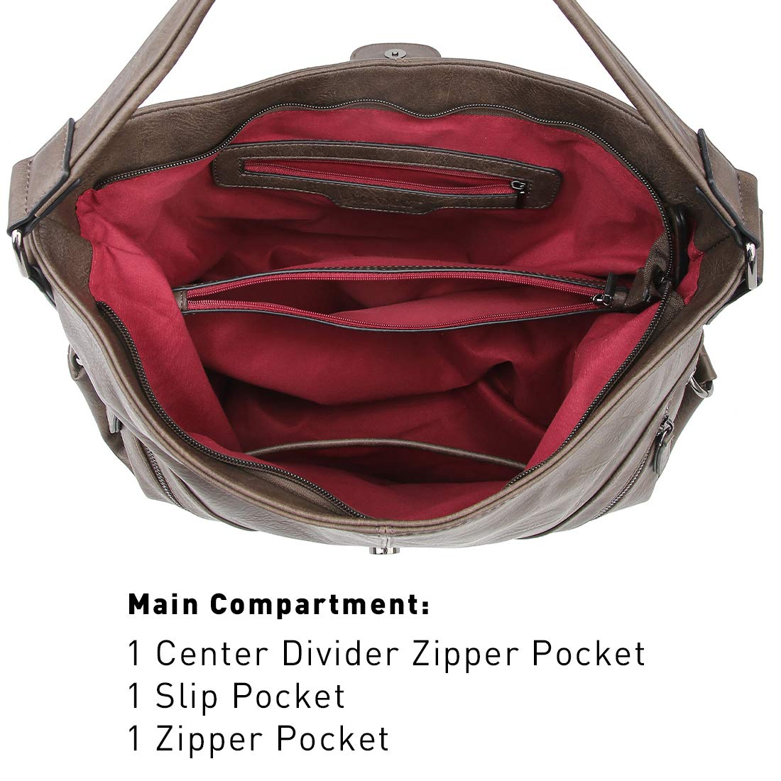 VONMAY Women's Large Hobo Shoulder Bag - Stylish Buckle Design Satchel Tote Purse for Work, Travel & Everyday Use