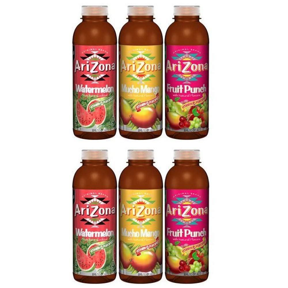 Arizona Fruit Juice Variety Pack - 6 Bottles x 20oz | Assorted Flavors | Refreshing Beverage for Parties, Picnics & Healthy Snacking